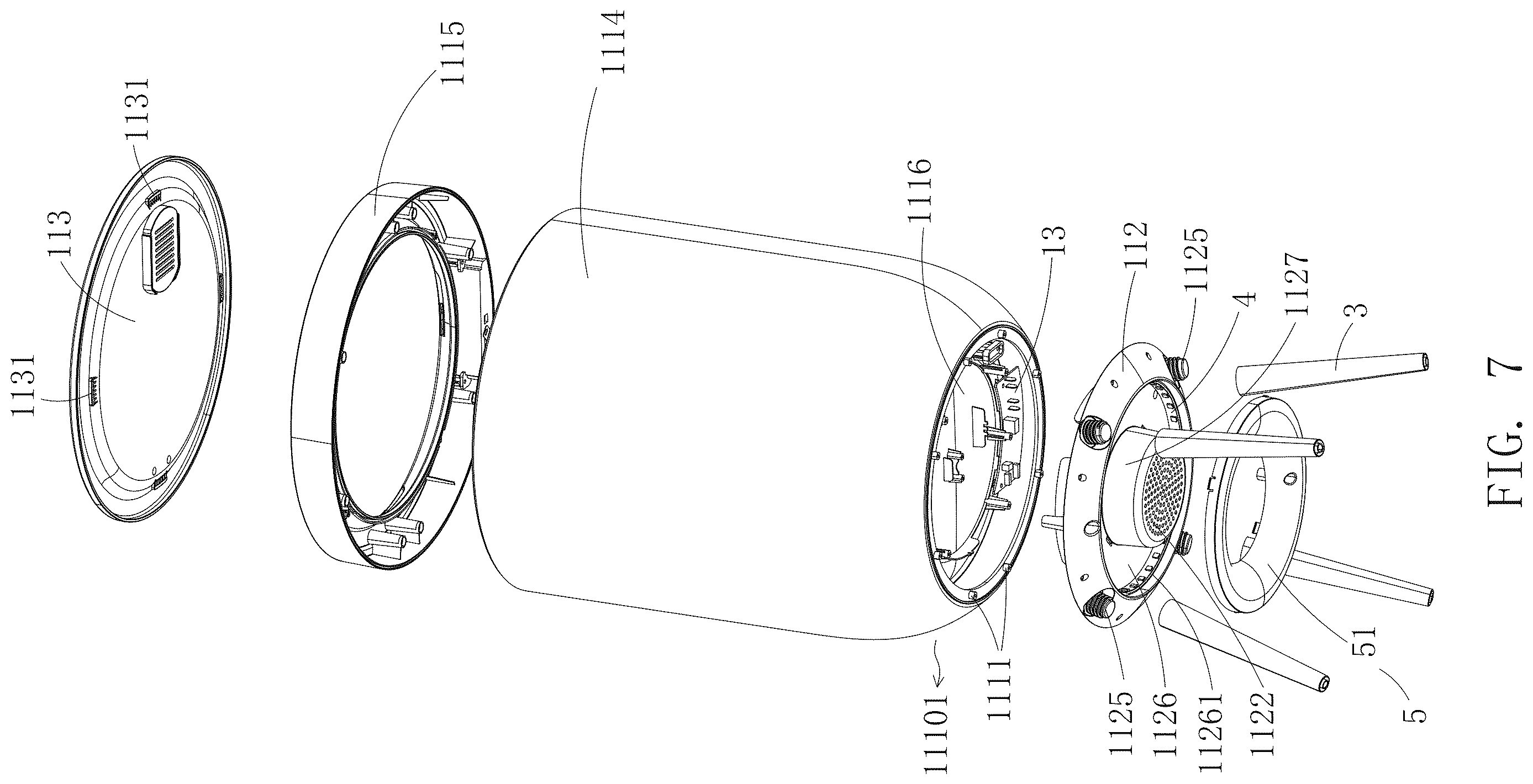 Patent US12611072 Figure 7 – Towel warmer bucket