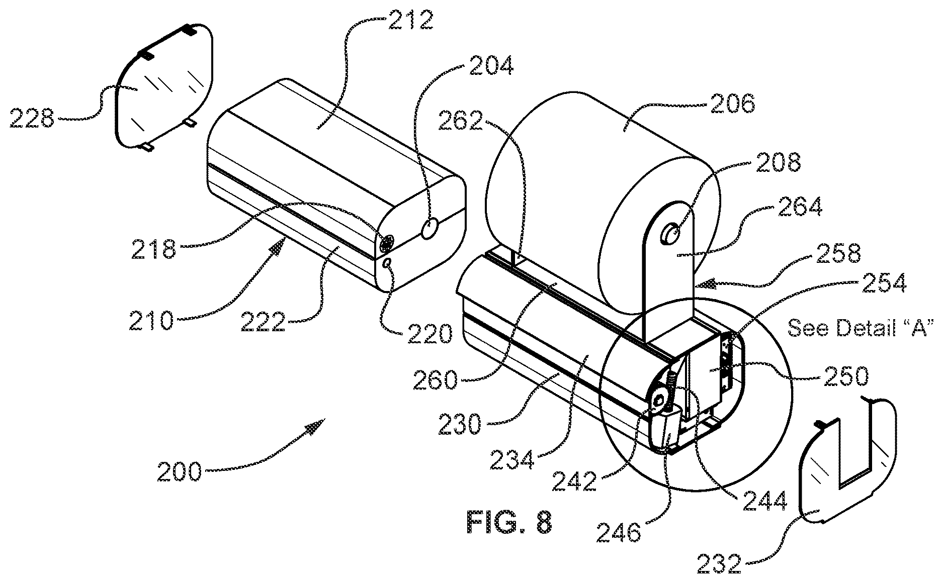 Patent US12611073 Figure 7 – Dispensing assembly for paper products