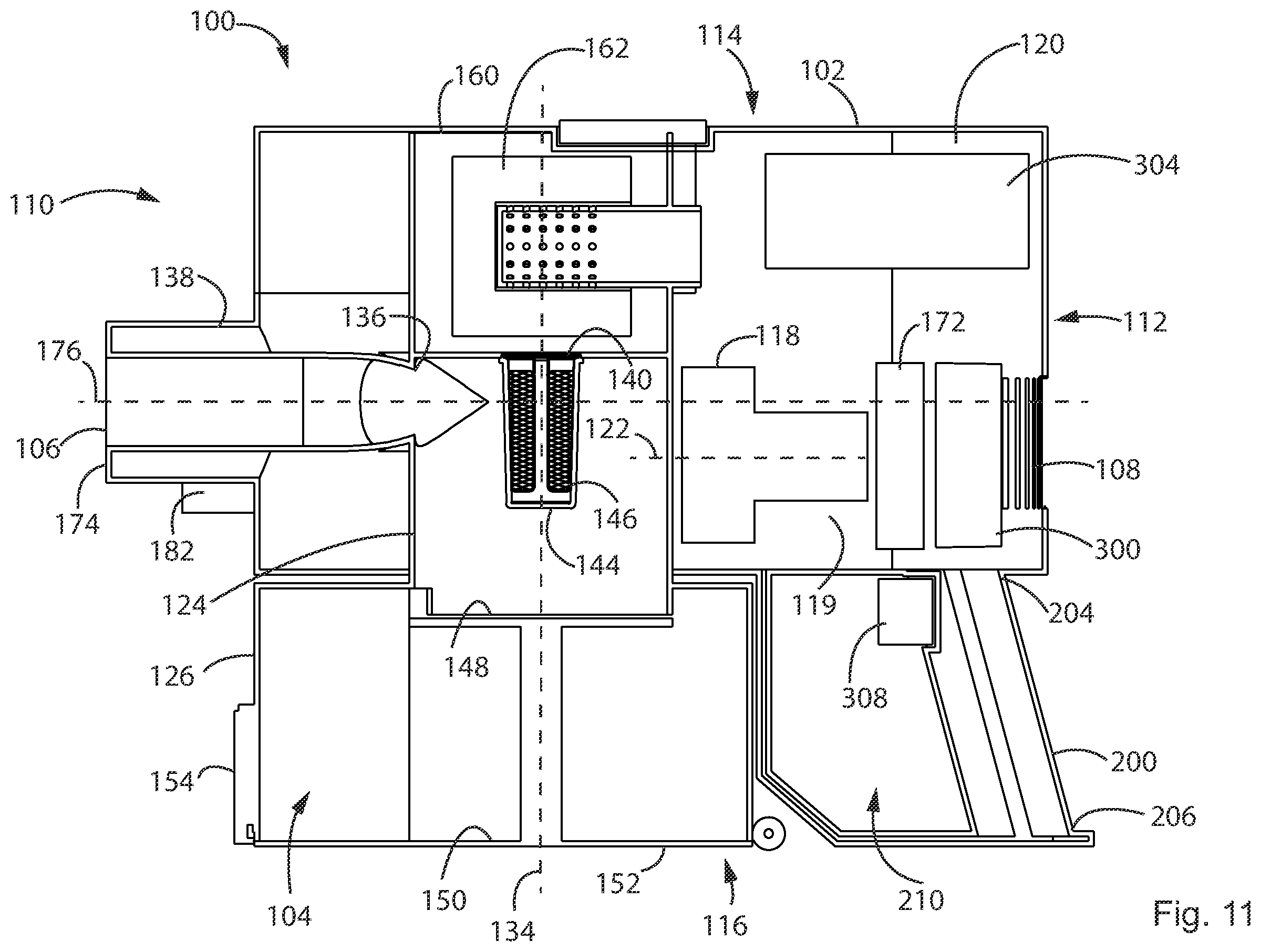 Patent US12611076 Figure 11 – Hand vacuum cleaner