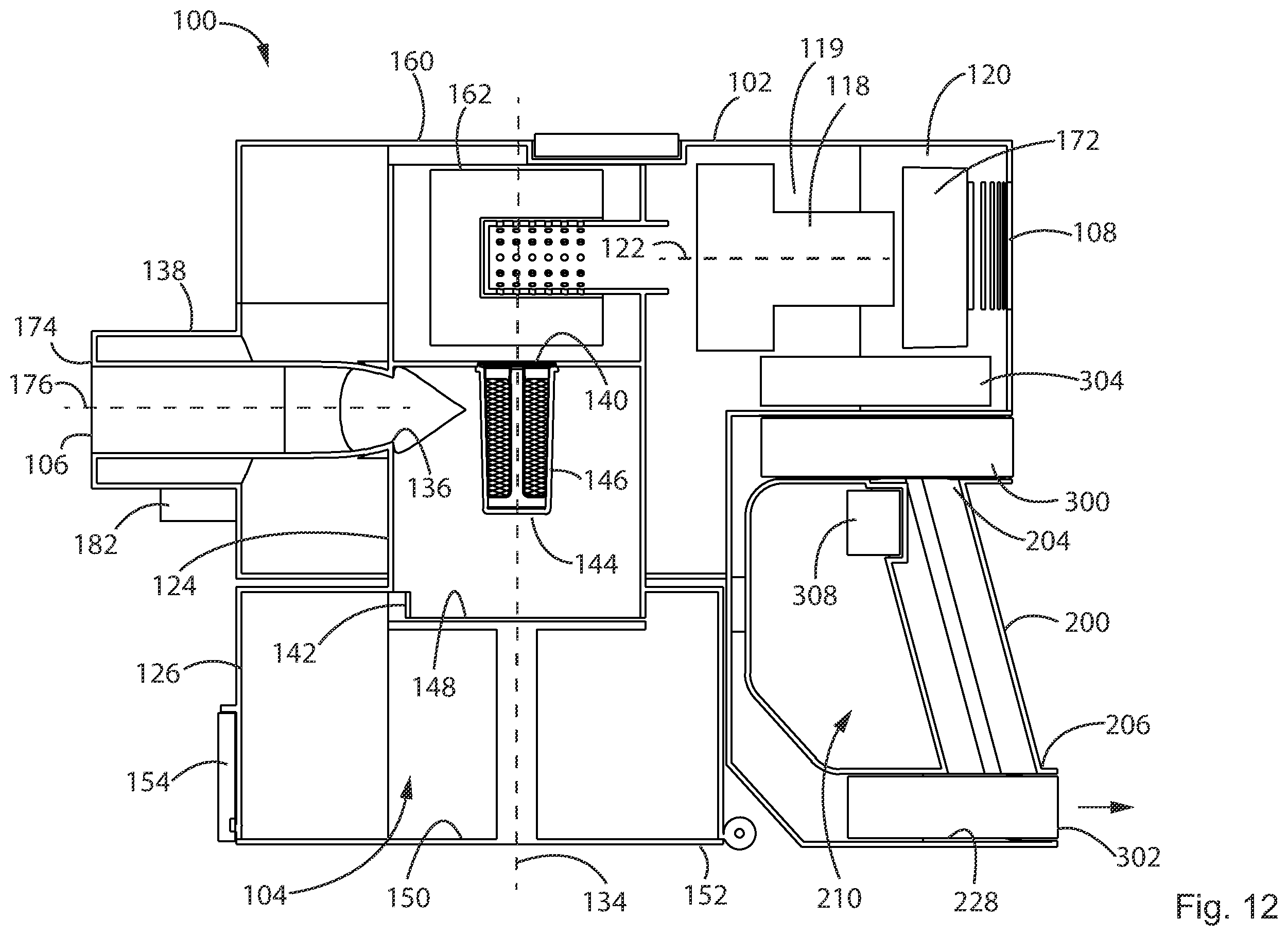 Patent US12611076 Figure 12 – Hand vacuum cleaner