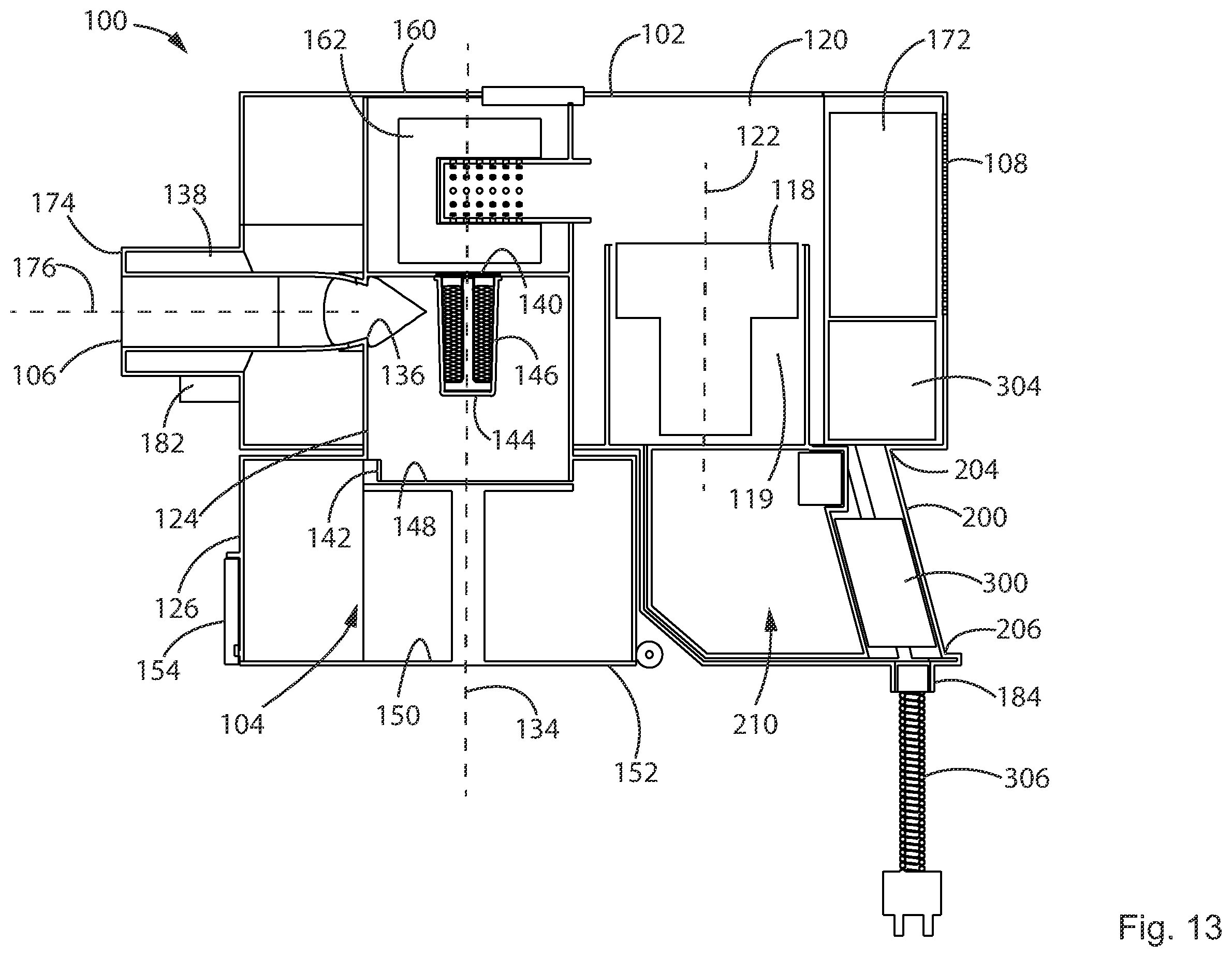 Patent US12611076 Figure 13 – Hand vacuum cleaner