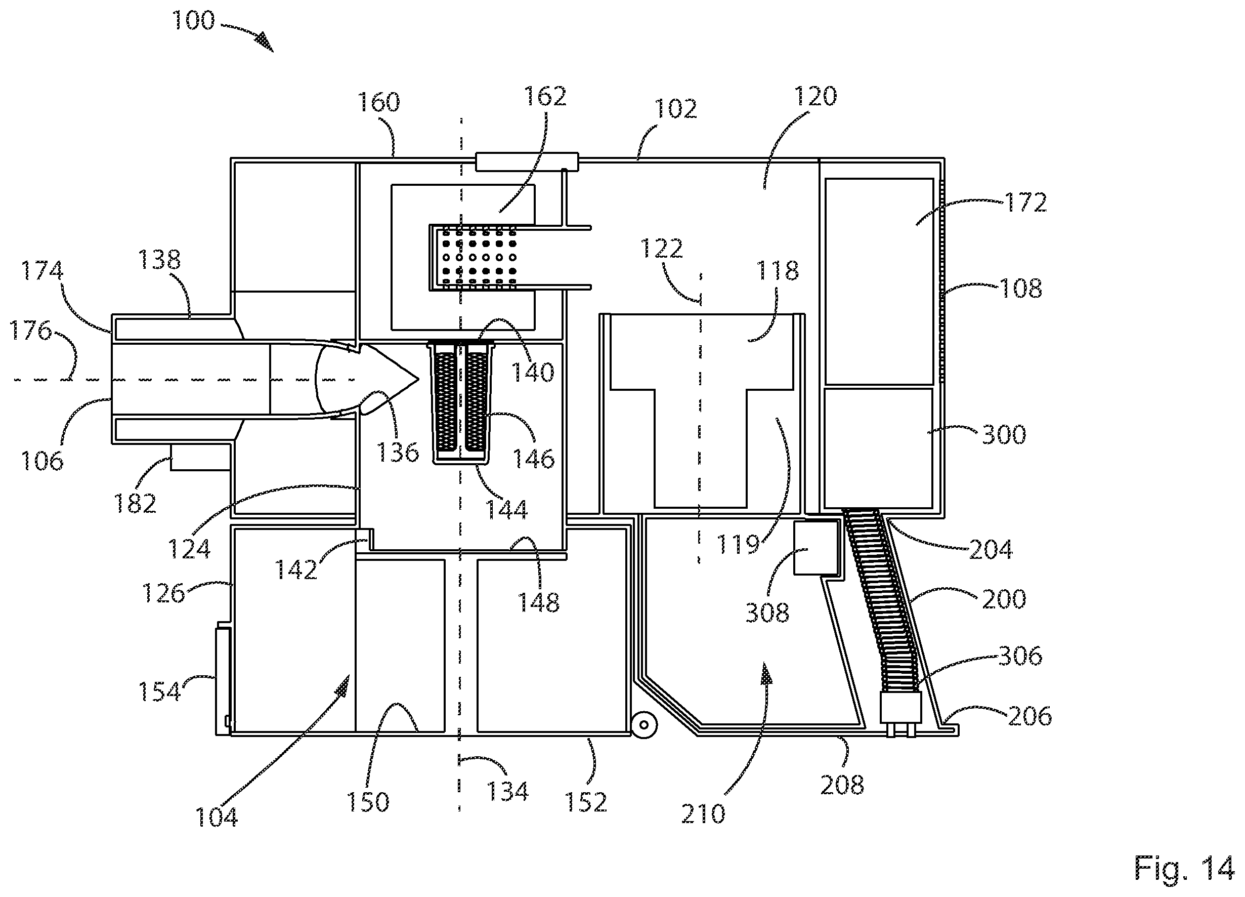 Patent US12611076 Figure 14 – Hand vacuum cleaner