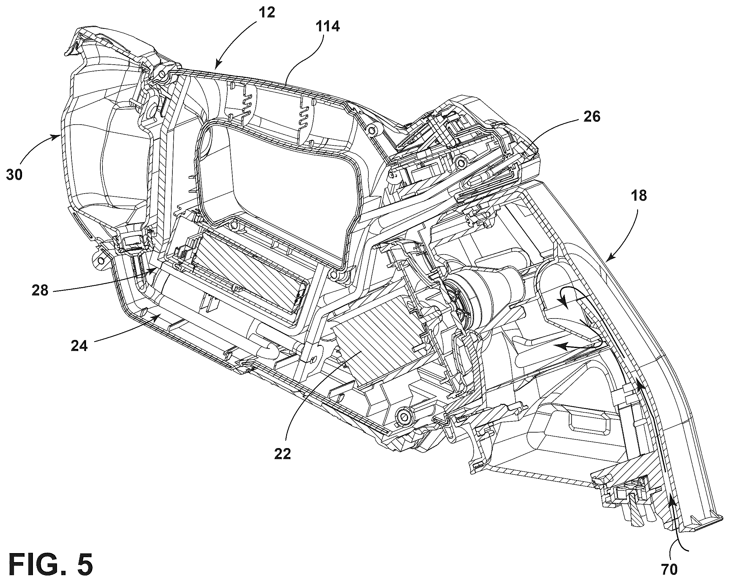 Patent US12611077 Figure 5 – Modular head system for handheld extraction cleaner, dry vacuum accessory for handheld extraction cleaner, and handheld extraction cleaner