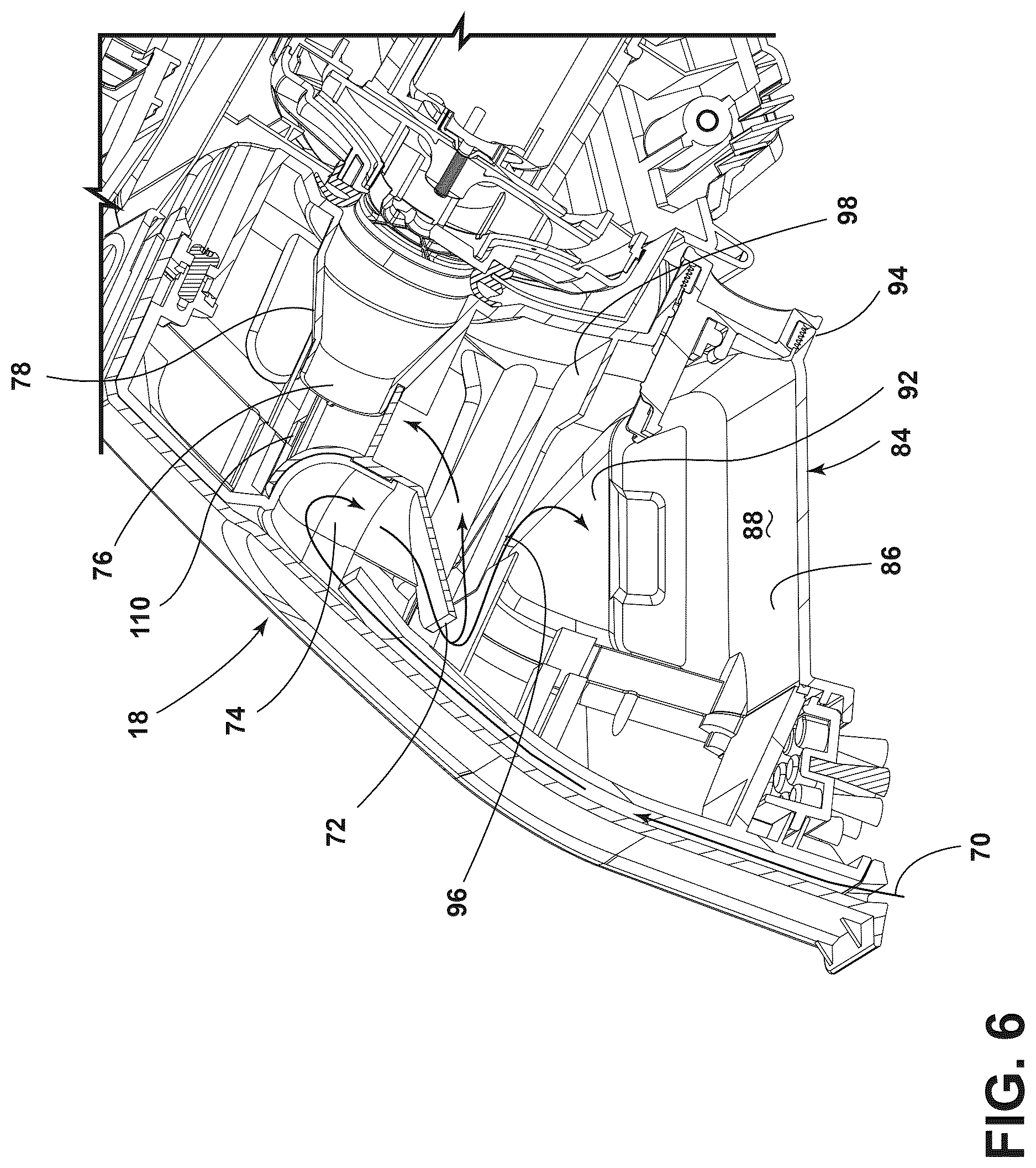 Patent US12611077 Figure 6 – Modular head system for handheld extraction cleaner, dry vacuum accessory for handheld extraction cleaner, and handheld extraction cleaner