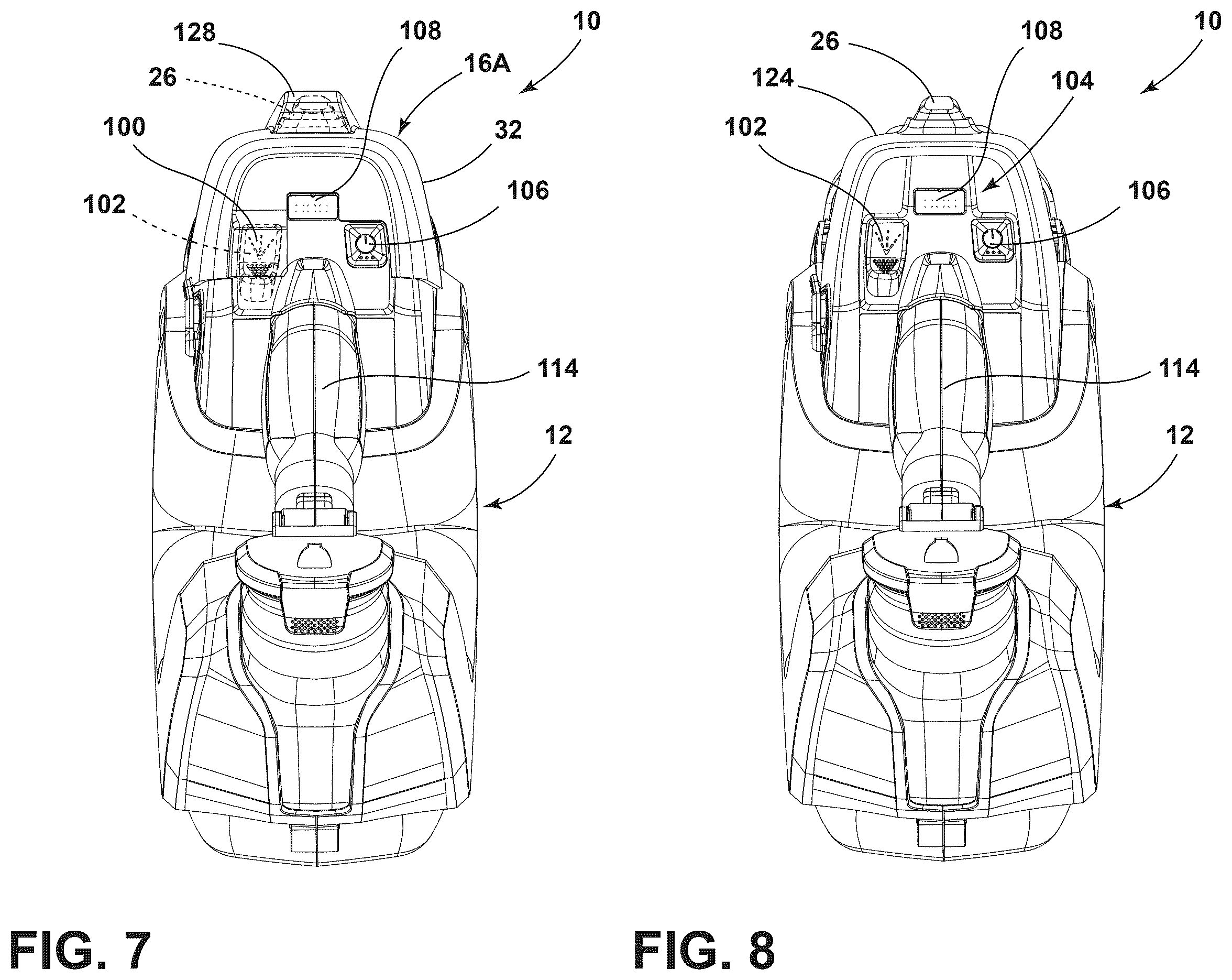 Patent US12611077 Figure 7 – Modular head system for handheld extraction cleaner, dry vacuum accessory for handheld extraction cleaner, and handheld extraction cleaner