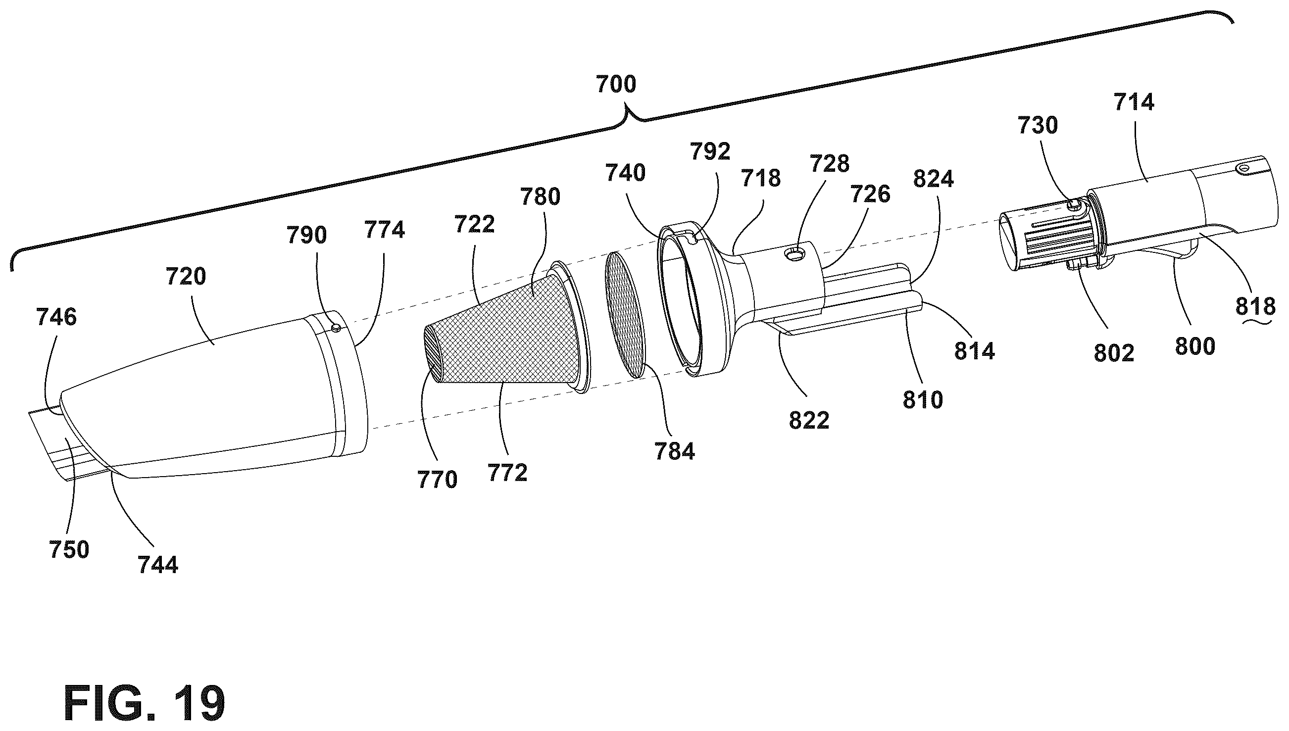 Patent US12611077 Figure 17 – Modular head system for handheld extraction cleaner, dry vacuum accessory for handheld extraction cleaner, and handheld extraction cleaner