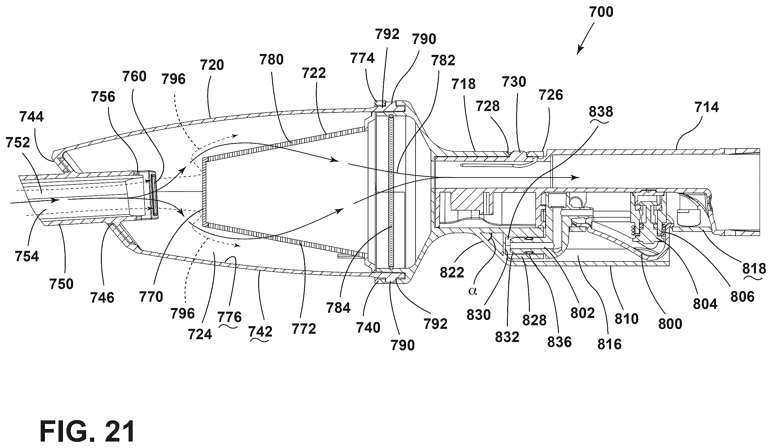 Patent US12611077 Figure 19 – Modular head system for handheld extraction cleaner, dry vacuum accessory for handheld extraction cleaner, and handheld extraction cleaner