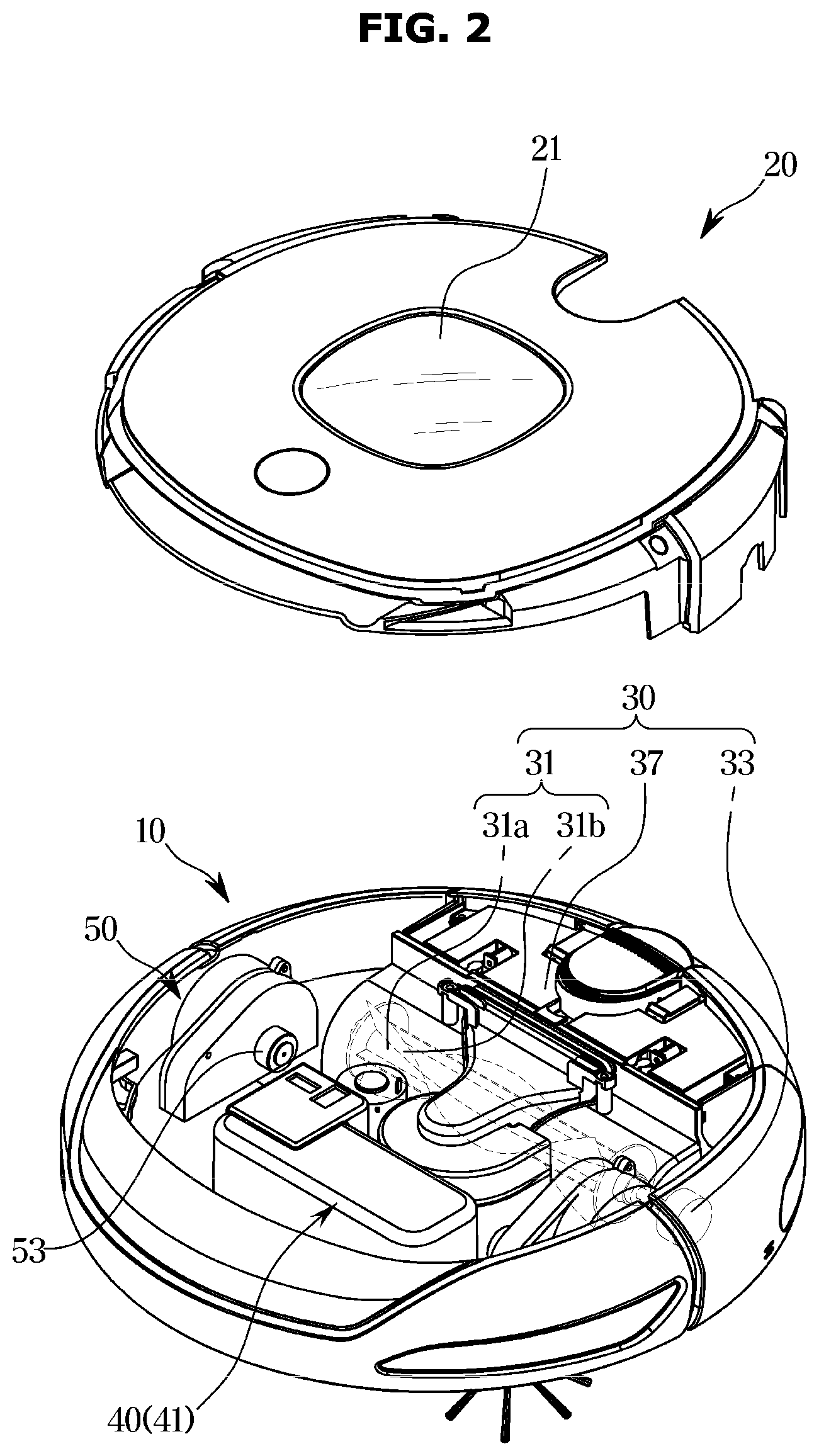Patent US12611078 Figure 2 – Robot cleaner