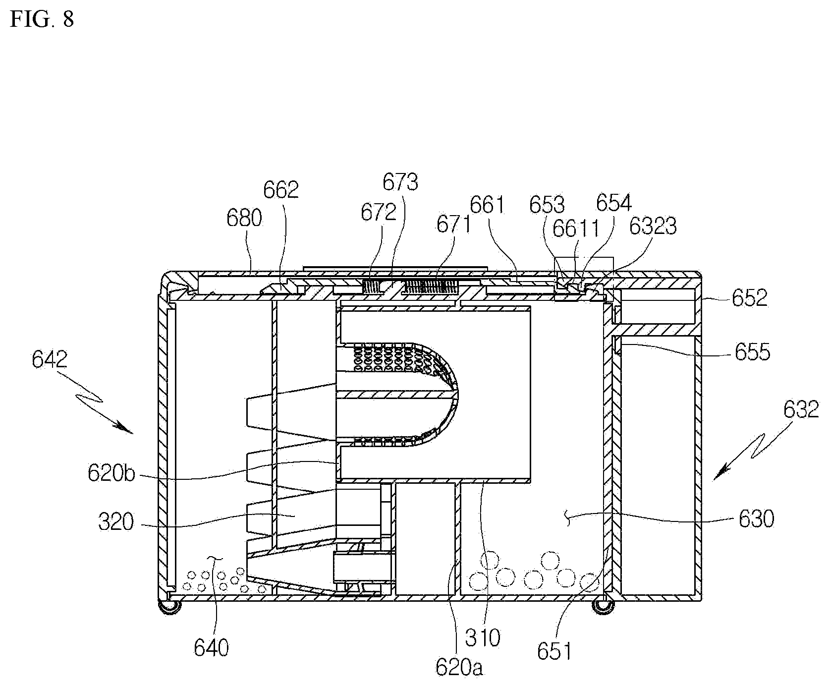 Patent US12611079 Figure 8 – Vacuum cleaner