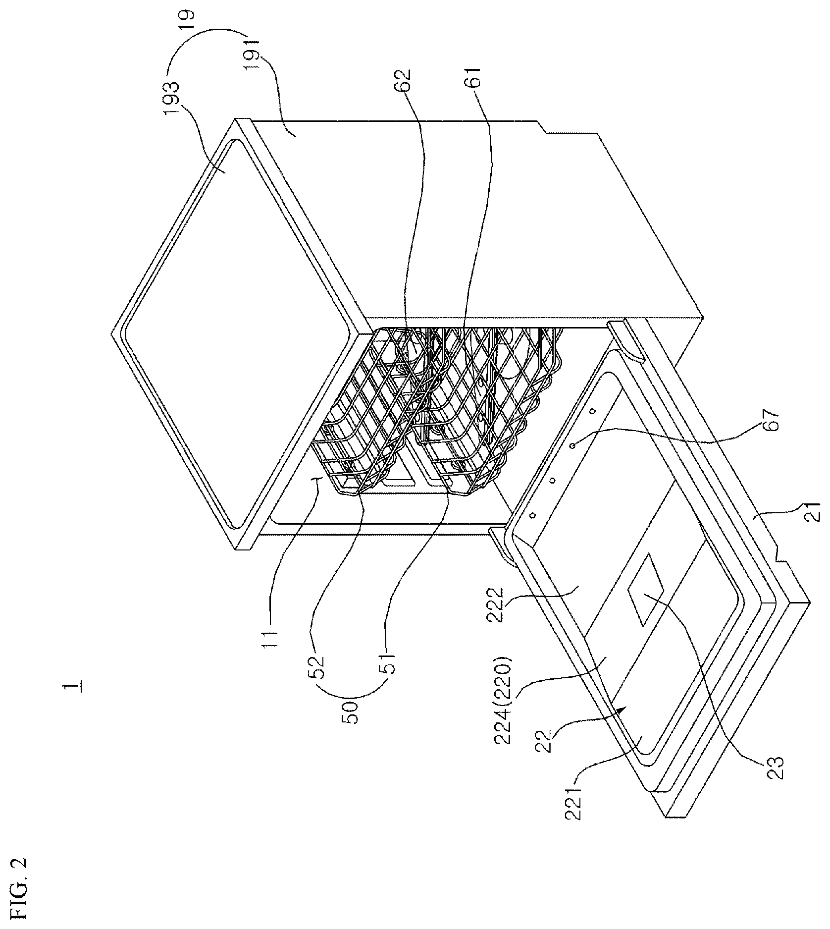 Patent US12611083 Figure 2 – Dishwasher