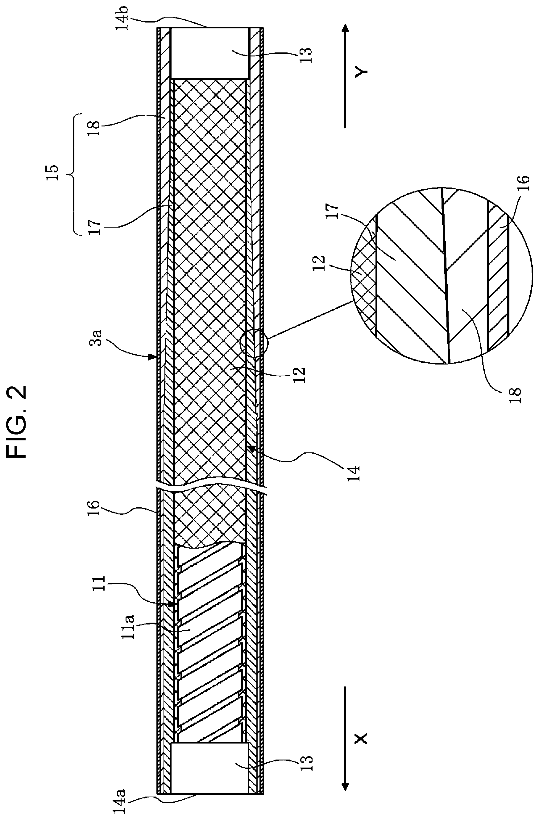 Patent US12611091 Figure 2 – Flexible tube for endoscope, endoscopic medical device, and methods for producing the same