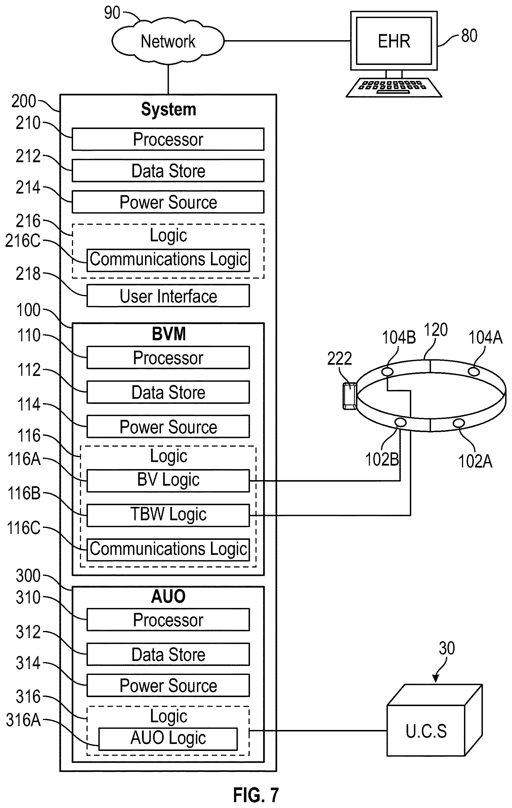 Patent US12611130 Figure 7 – Self-learning and non-invasive bladder monitoring systems and methods