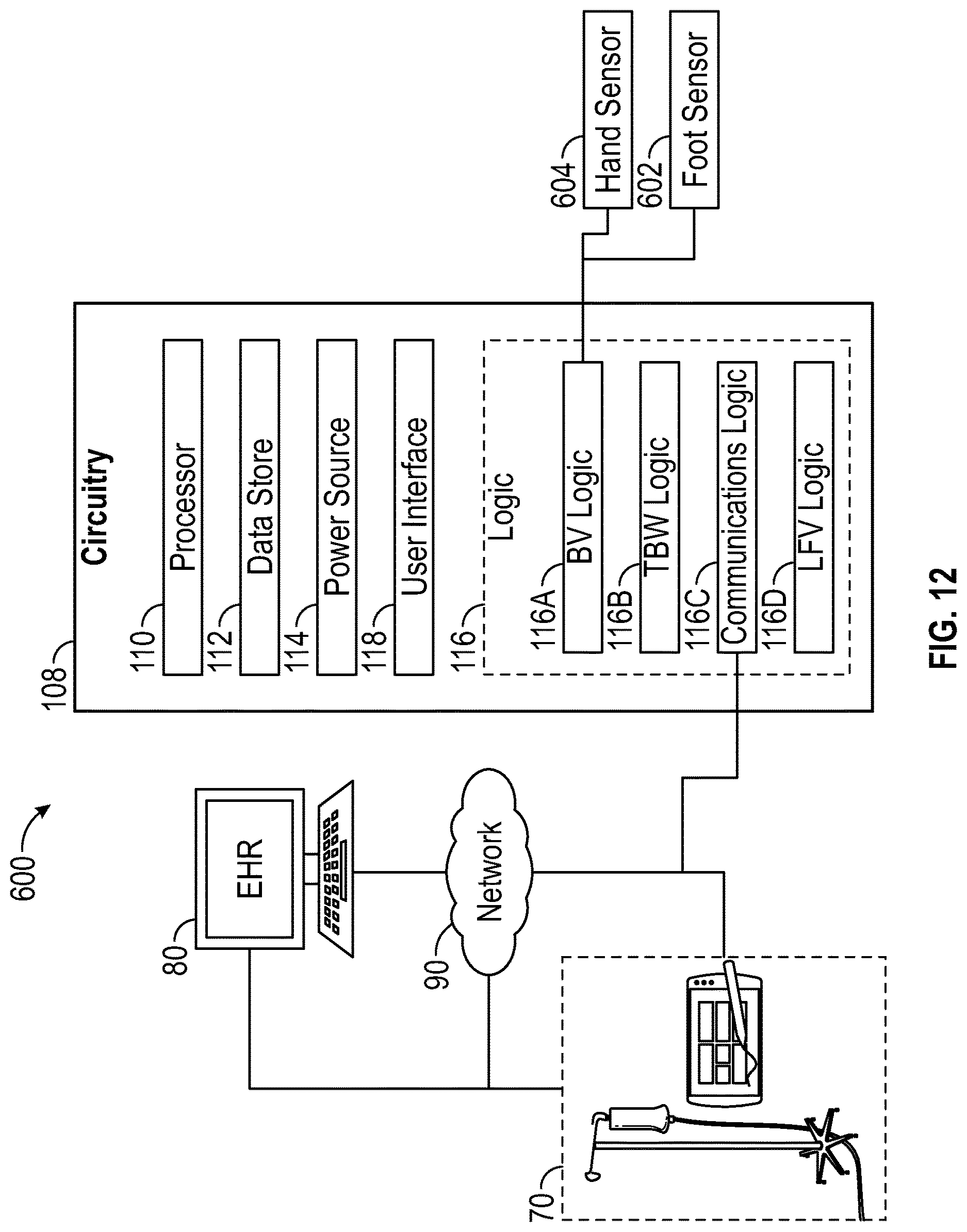 Patent US12611130 Figure 12 – Self-learning and non-invasive bladder monitoring systems and methods