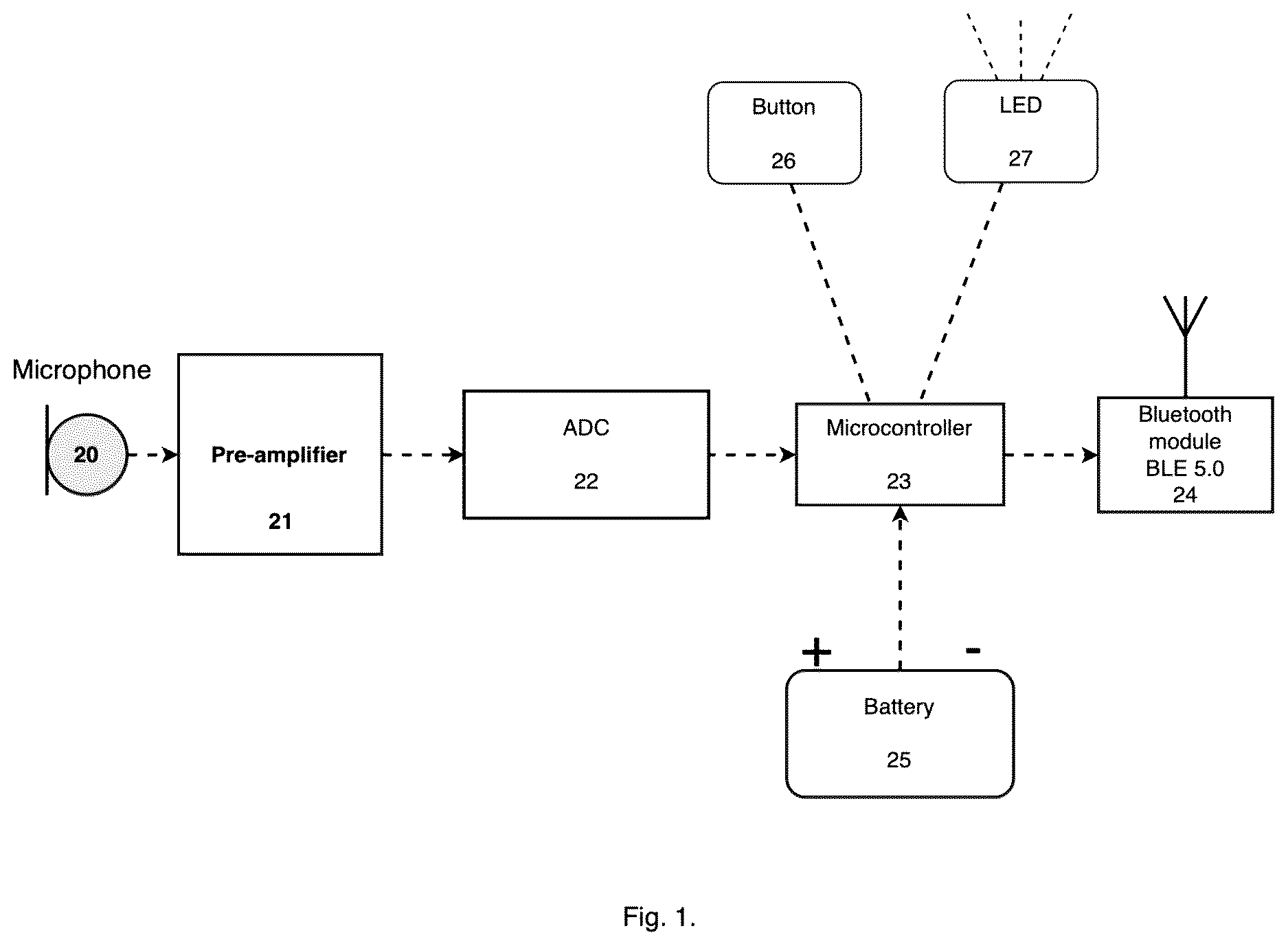 Patent US12611159 Figure 1 – Digital stethoscope