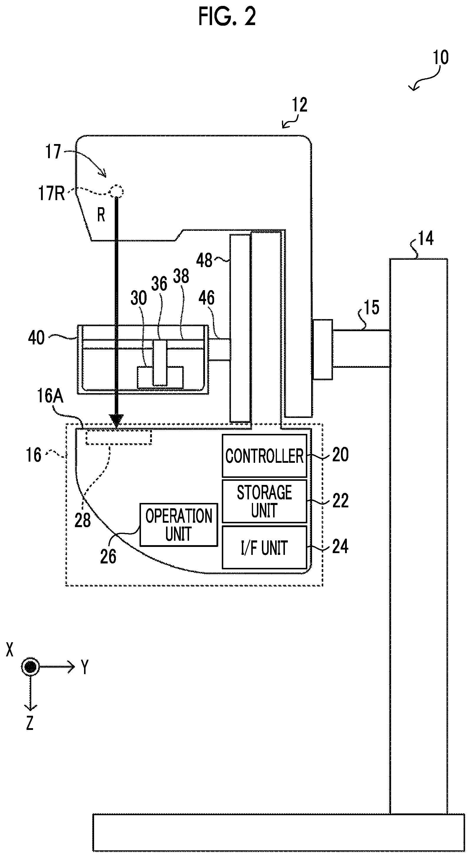 Patent US12611162 Figure 2 – Imaging apparatus and imaging system having drive device for moving ultrasound unit, and method of imaging ultrasound image with moving ultrasound unit