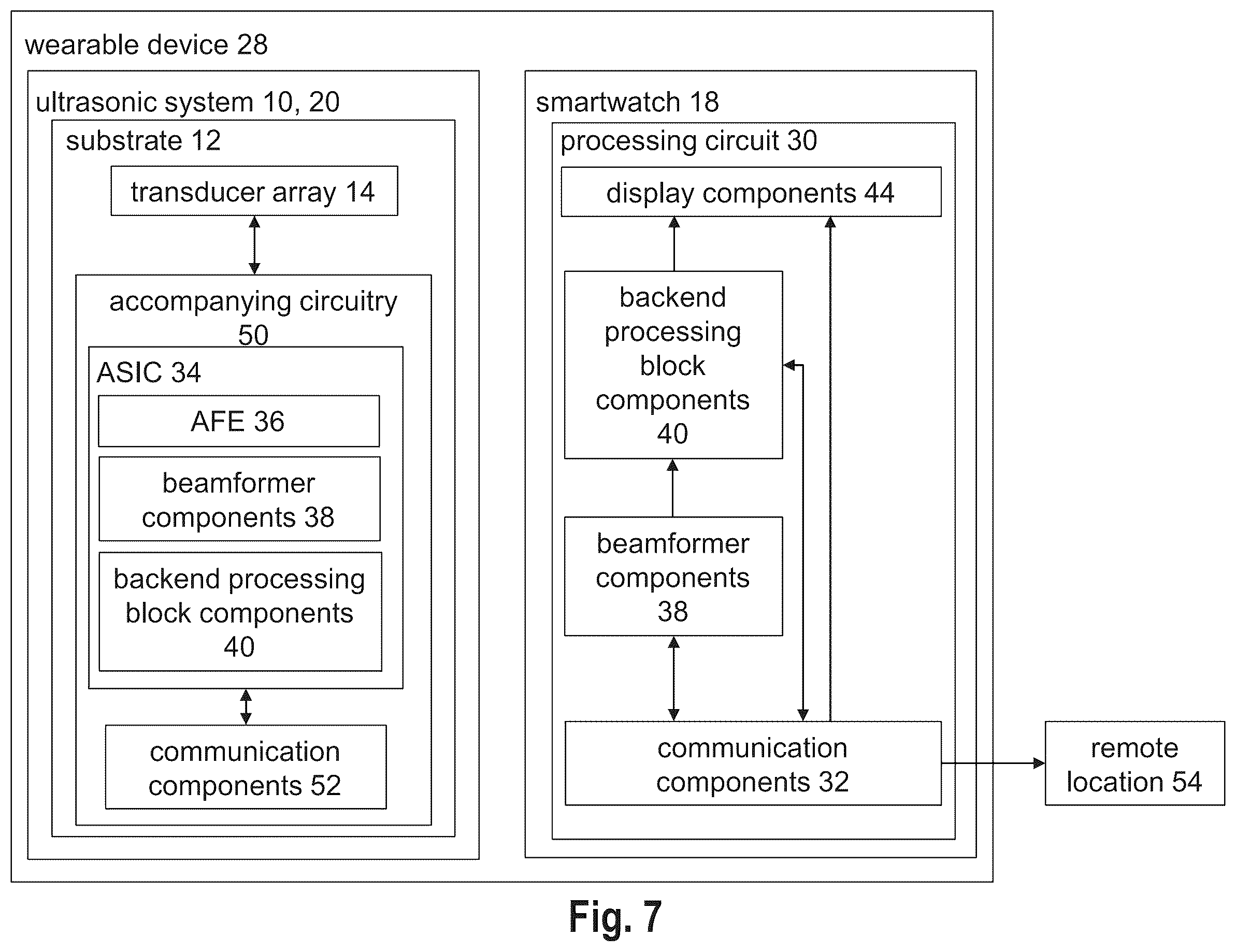 Patent US12611172 Figure 5 – Wearable device comprising an ultrasonic system