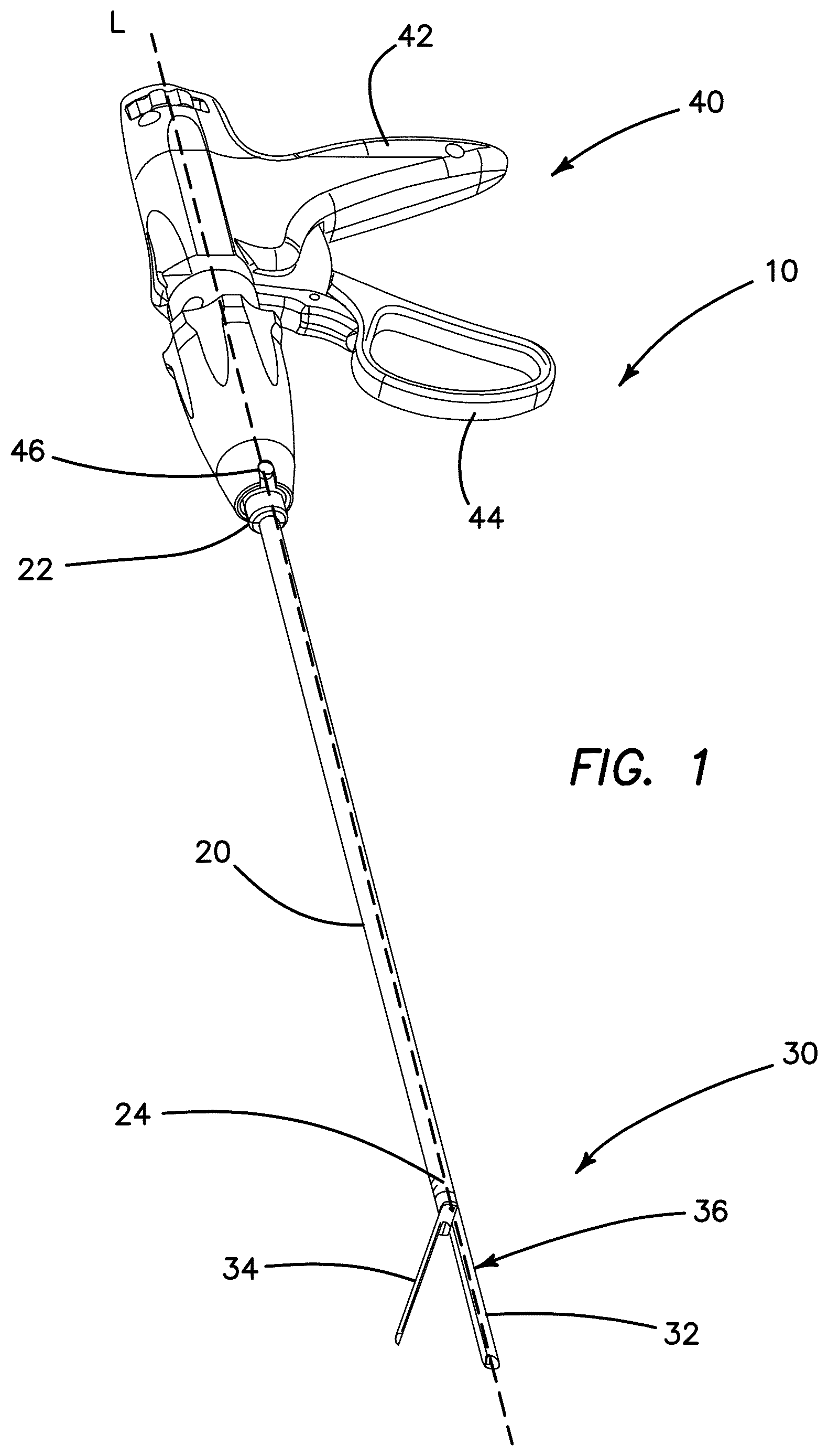 Patent US12611212 Figure 1 – Surgical stapler with expandable jaw