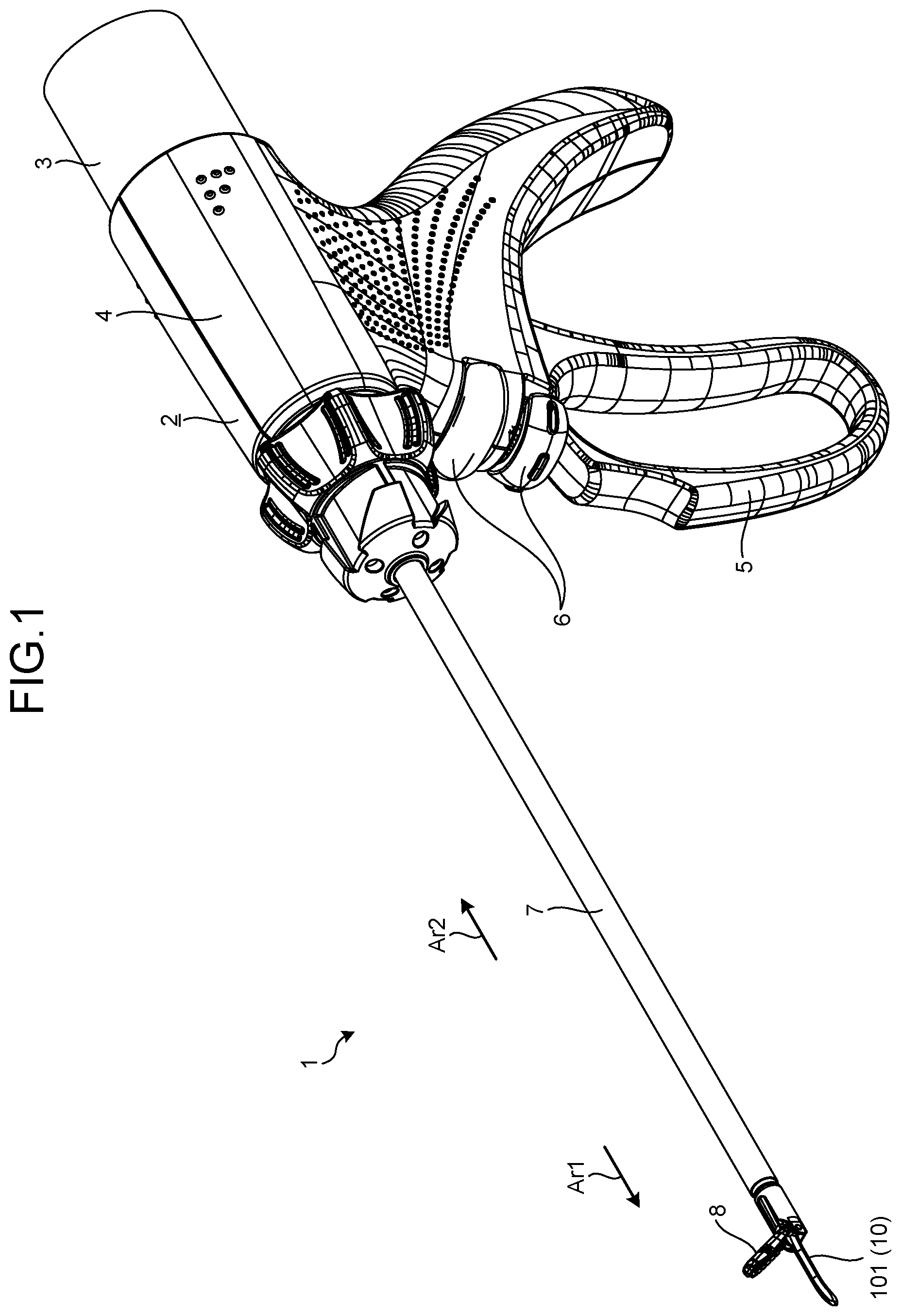 Patent US12611222 Figure 1 – Ultrasonic treatment instrument