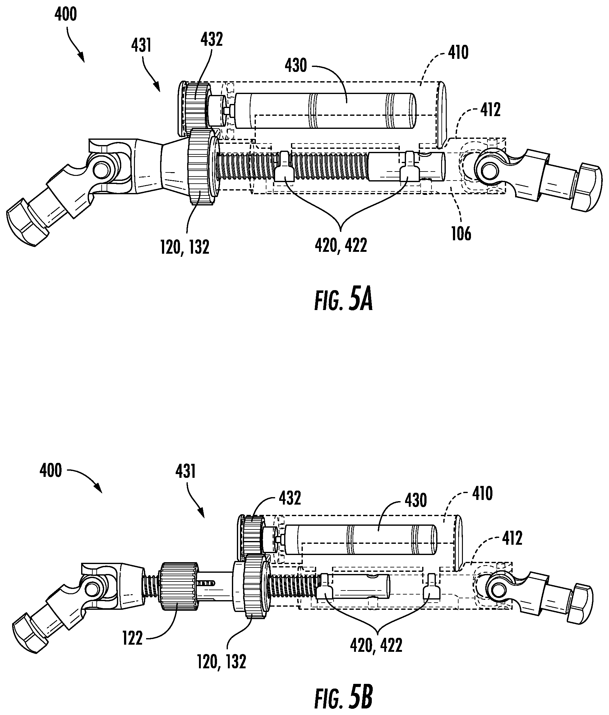 Patent US12611228 Figure 5 – Detachable geared-motor assembly for motorizing a strut in a spatial frame