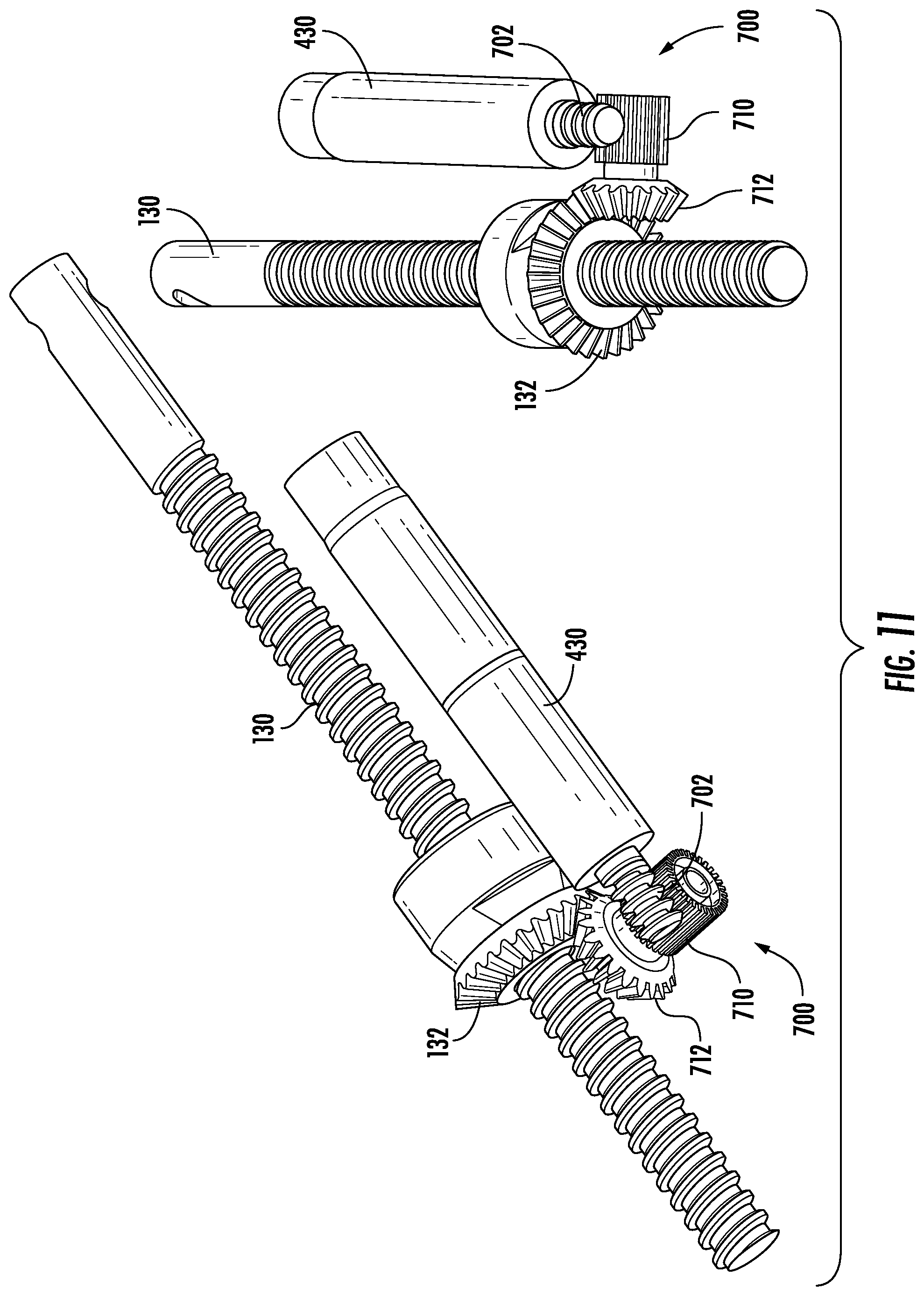 Patent US12611228 Figure 12 – Detachable geared-motor assembly for motorizing a strut in a spatial frame