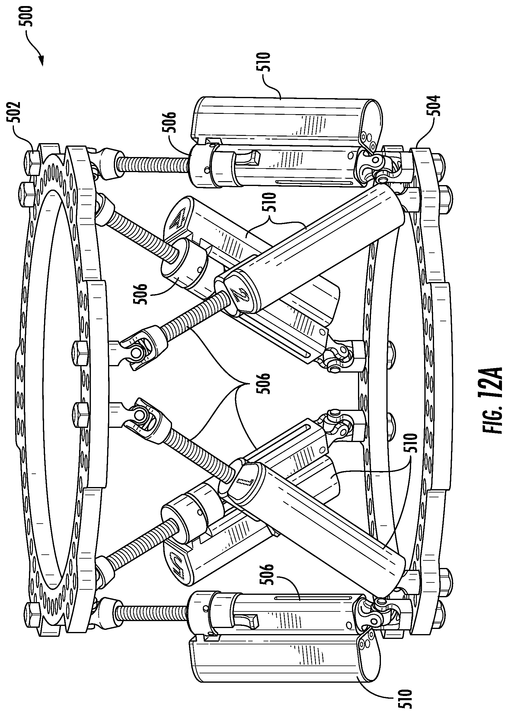 Patent US12611228 Figure 13 – Detachable geared-motor assembly for motorizing a strut in a spatial frame