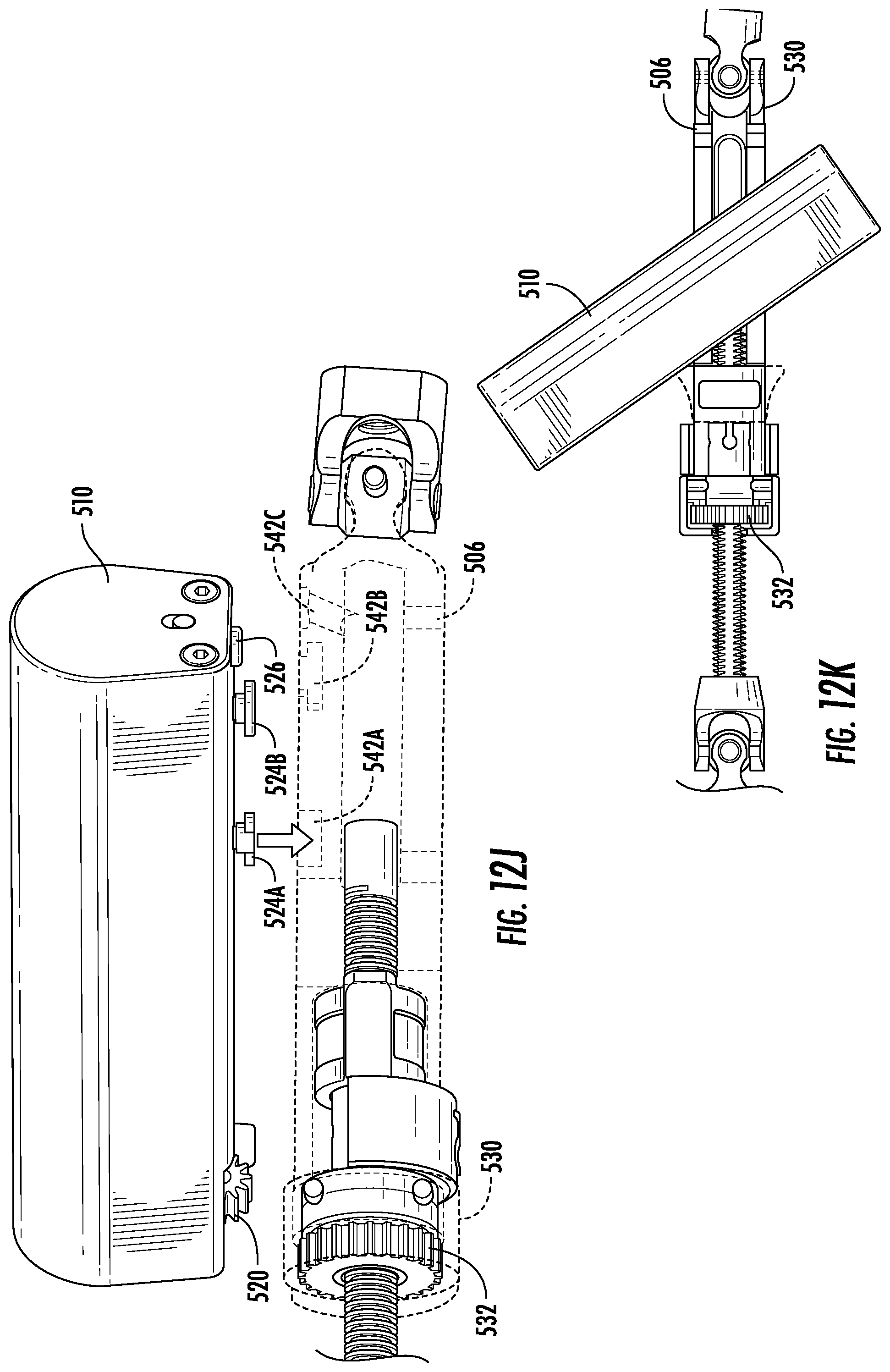 Patent US12611228 Figure 18 – Detachable geared-motor assembly for motorizing a strut in a spatial frame