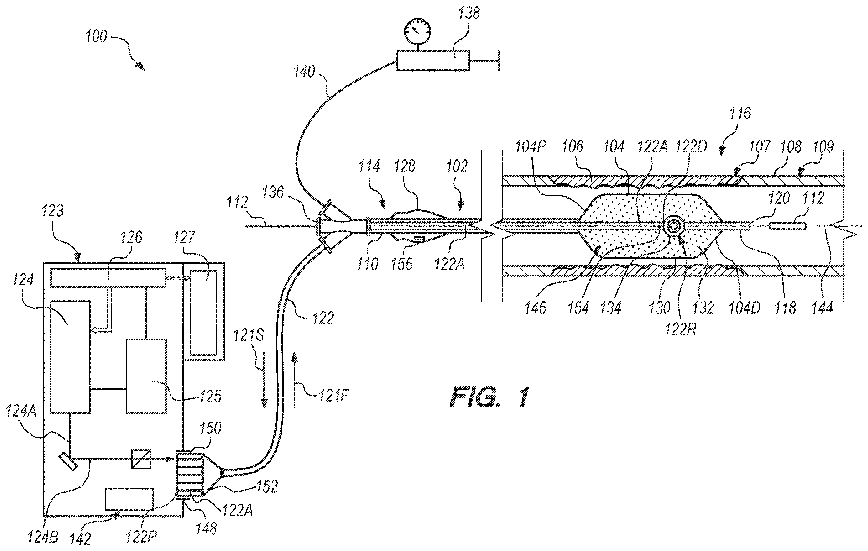 Patent US12611253 Figure 1 – Optical analyzer assembly and method for intravascular lithotripsy device