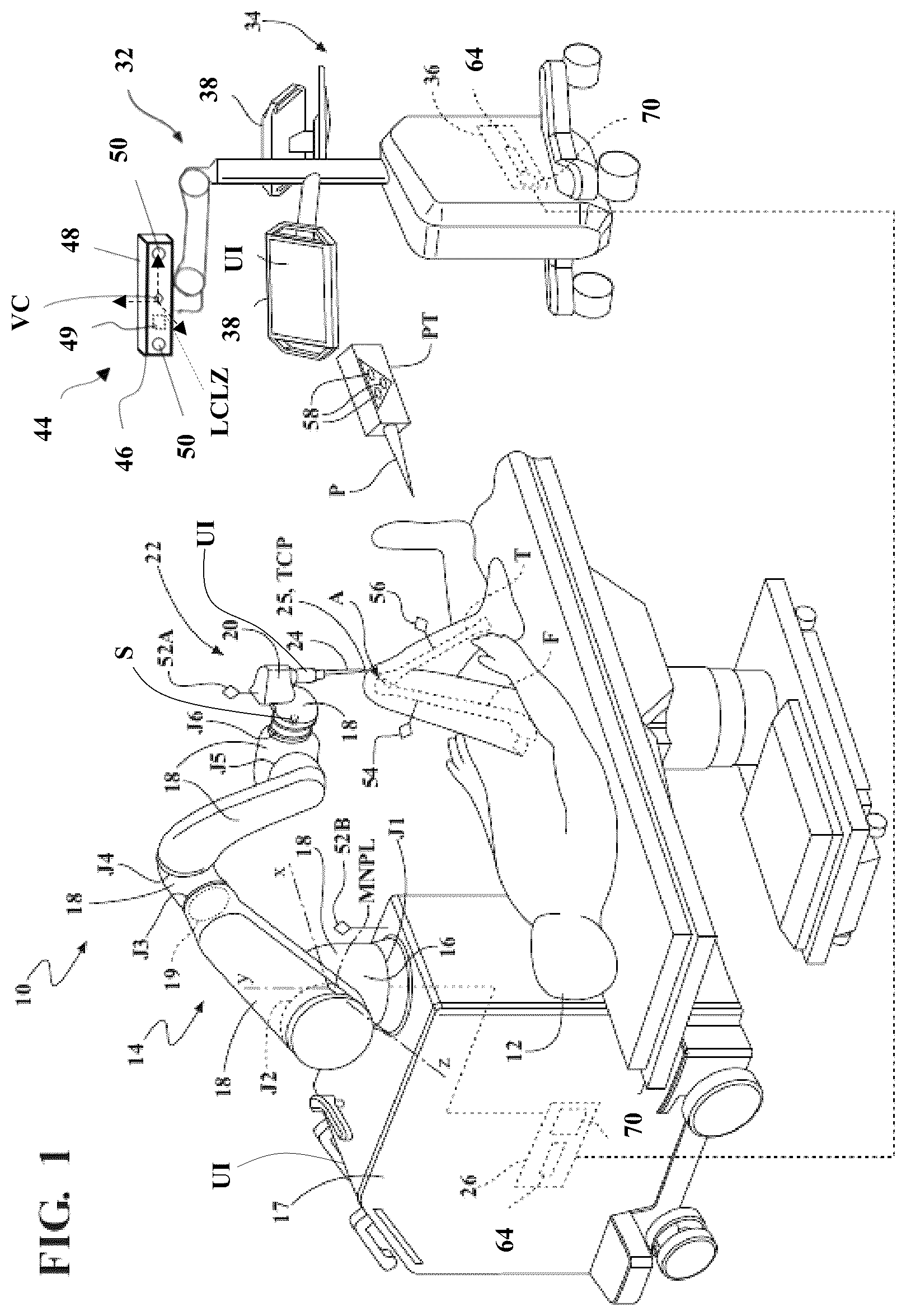 Patent US12611274 — Robotic surgical systems and methods for guiding a tool along a path using hybrid automated/manual control — Figure 1