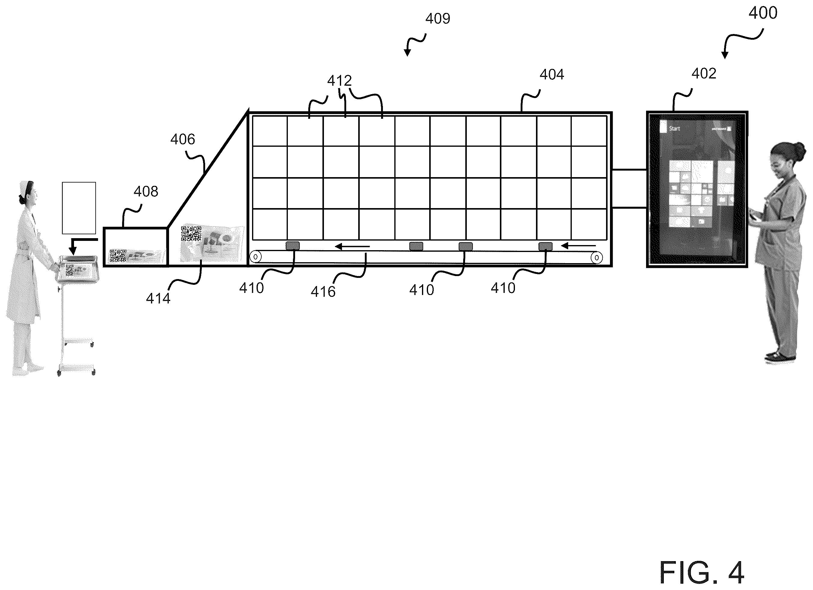 Patent US12611280 Figure 4 – System, method, and computer program product for customized medical kit assembly and inventory management