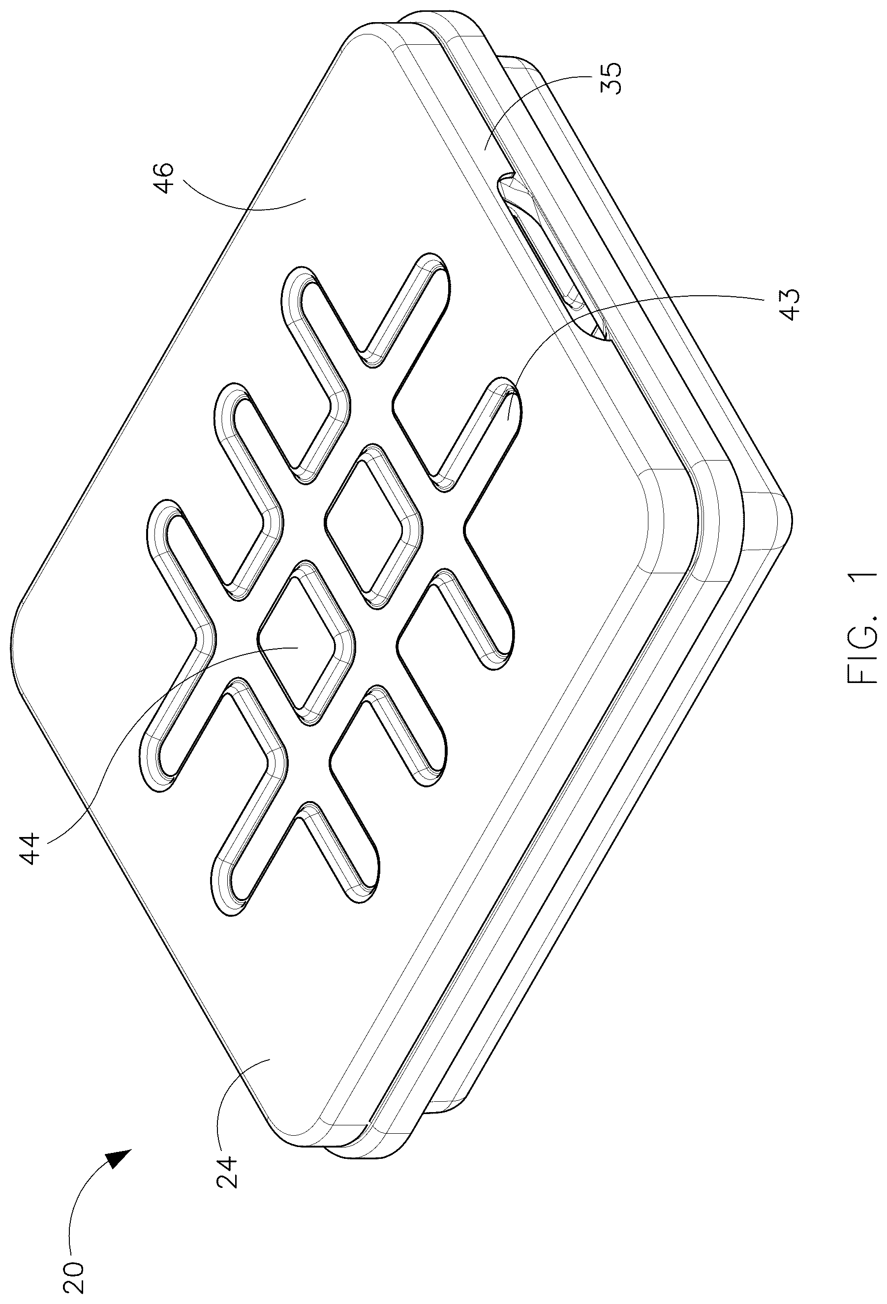 Patent US12611281 Figure 1 – Stackable endoscope storage tray and method of use