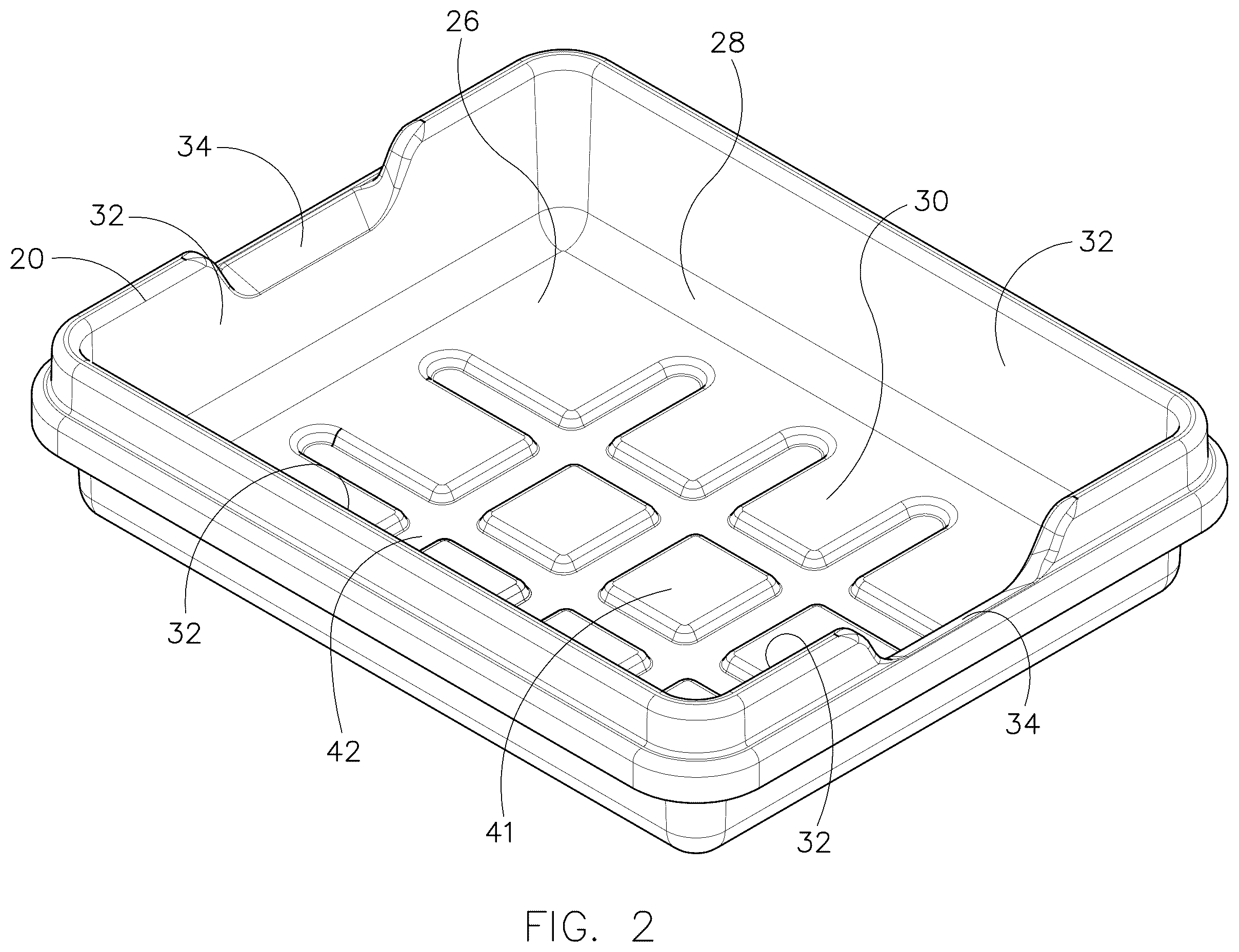 Patent US12611281 Figure 2 – Stackable endoscope storage tray and method of use