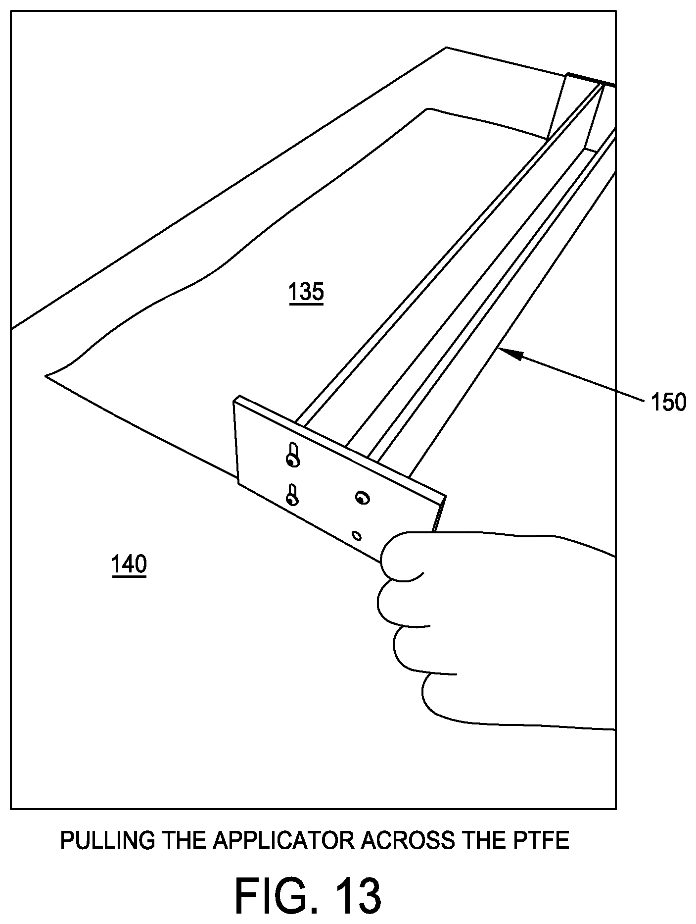 Patent US12611293 Figure 13 – Surgical mesh having ingrowth-preventing coating on one side thereof, and method for making the same