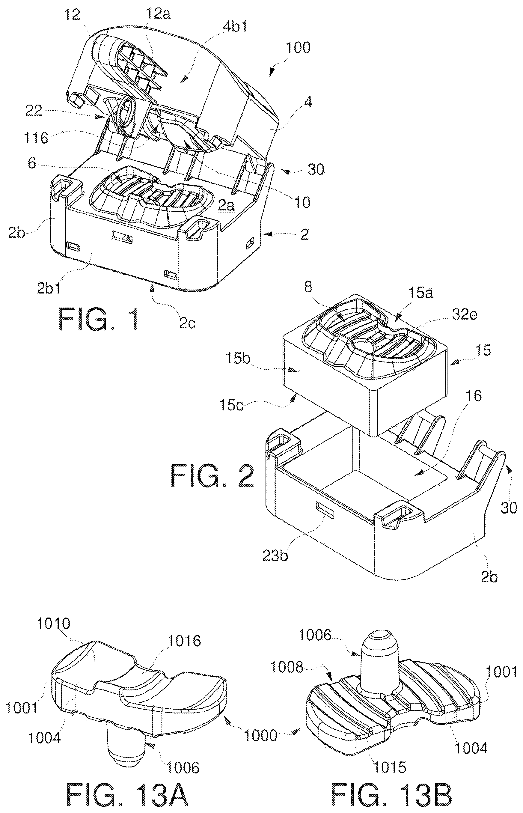Patent US12611308 Figure 1 – Mold with removable inserts for forming a spacer device for the replacement of a joint prosthesis