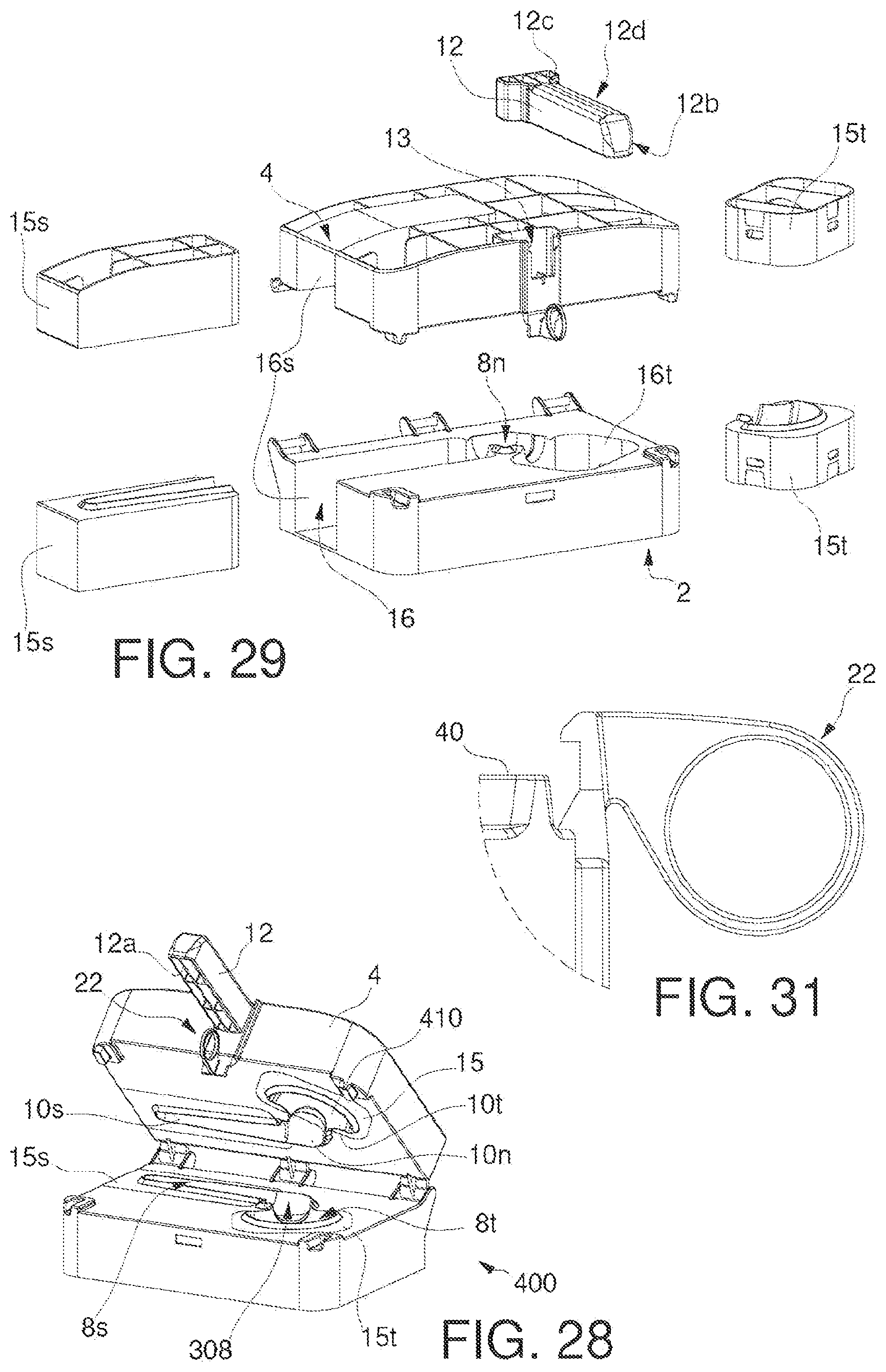 Patent US12611308 Figure 10 – Mold with removable inserts for forming a spacer device for the replacement of a joint prosthesis