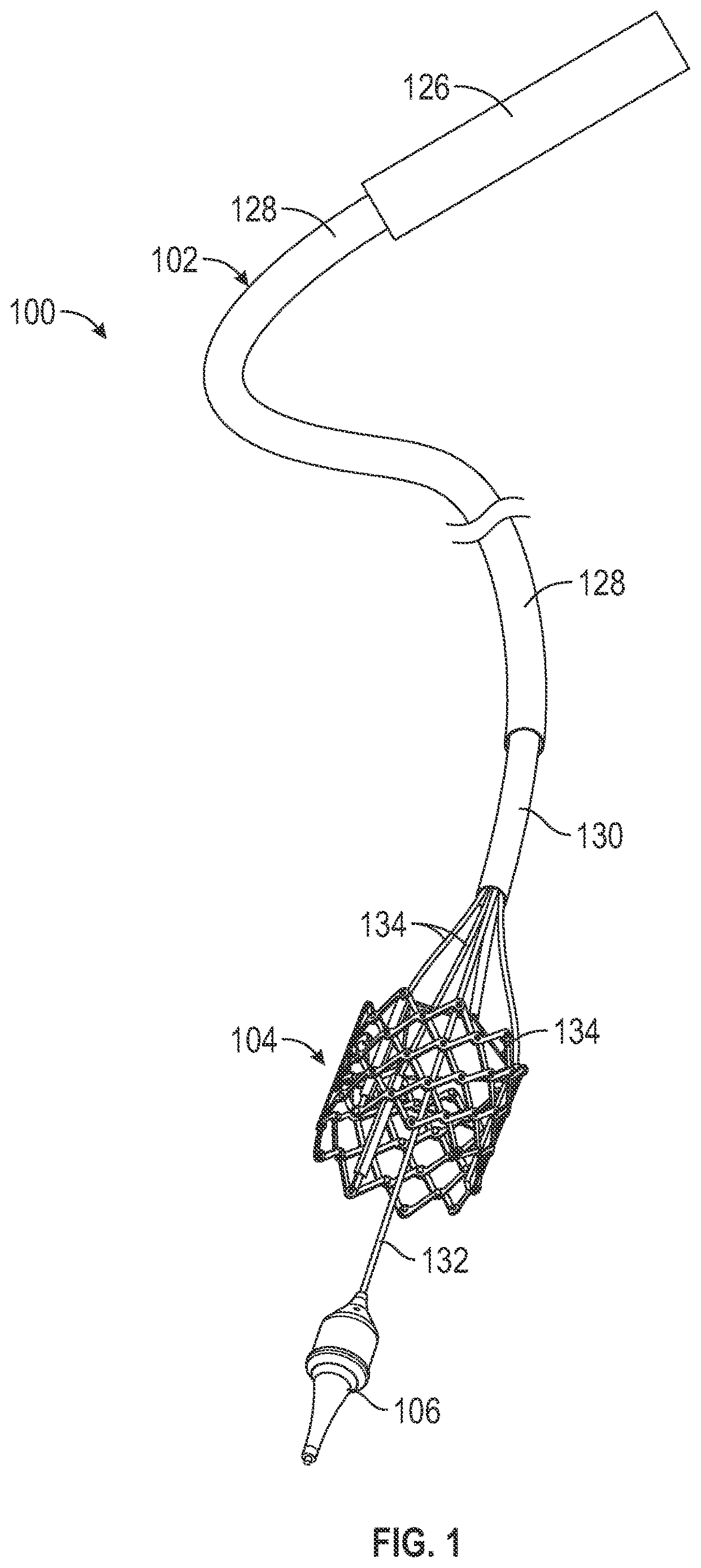 Patent US12611321 Figure 1 – Delivery apparatus having nosecone with pivotable end portion