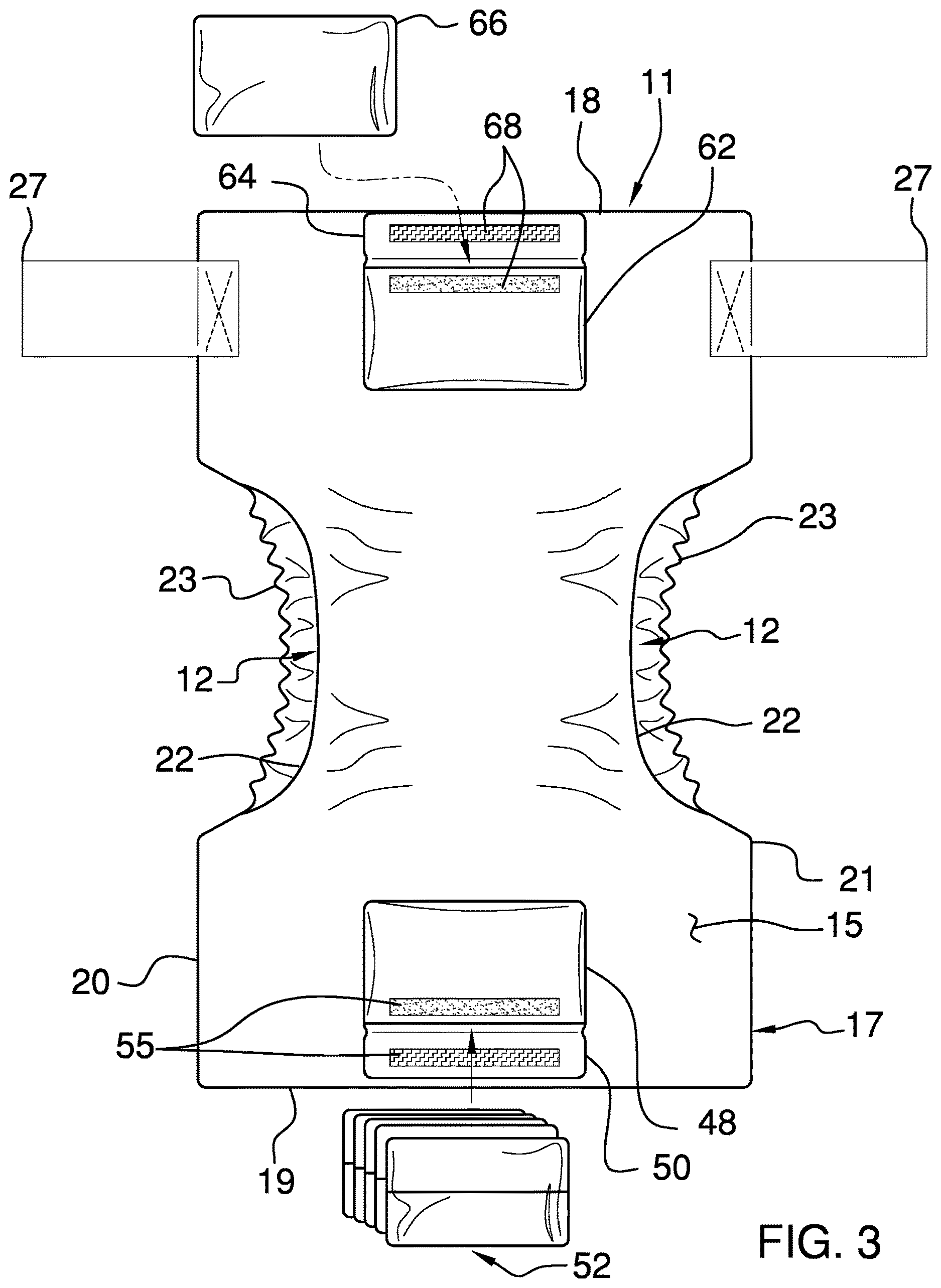 Patent US12611338 Figure 3 – Multiple use diaper assembly