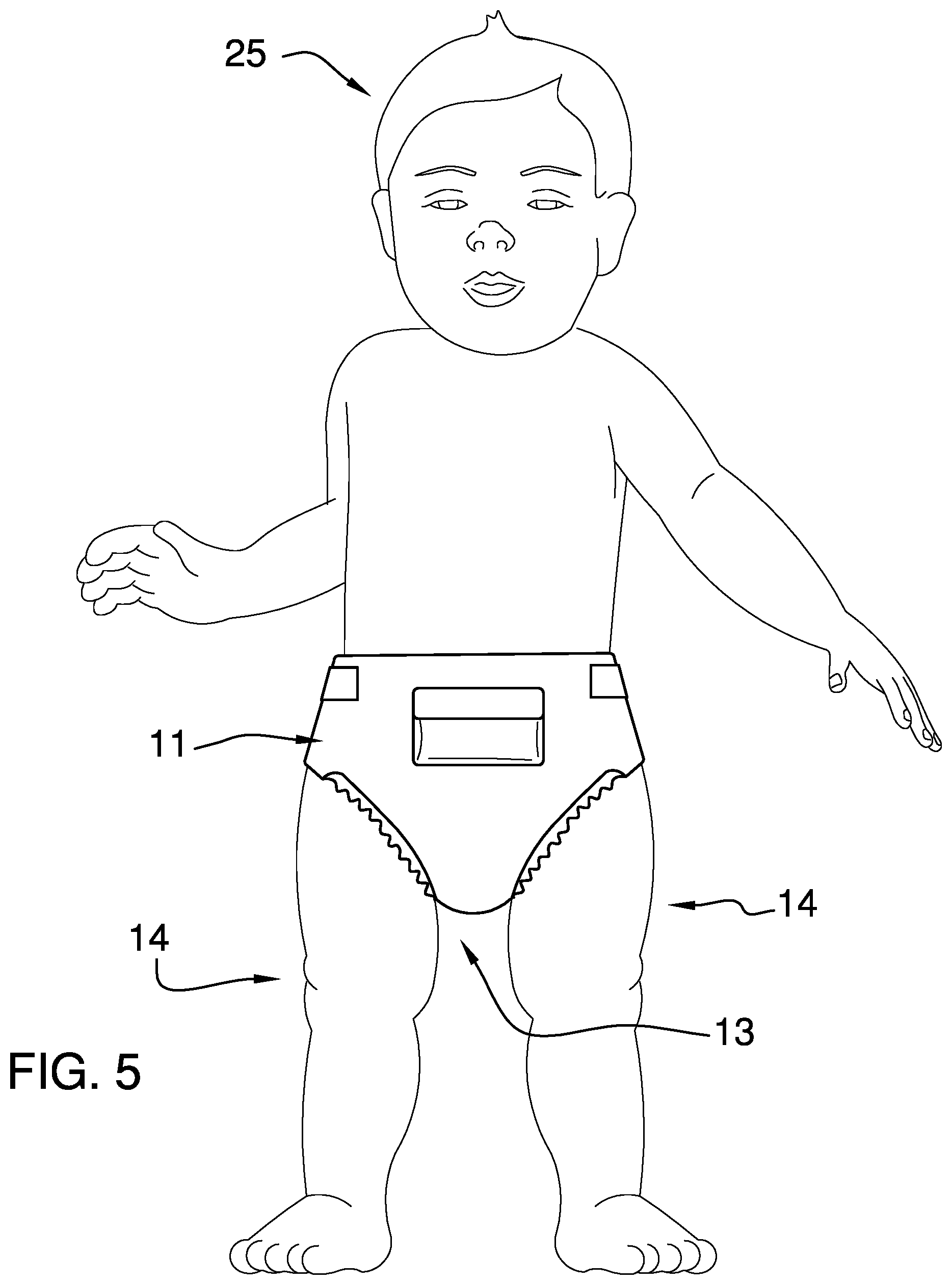 Patent US12611338 Figure 5 – Multiple use diaper assembly