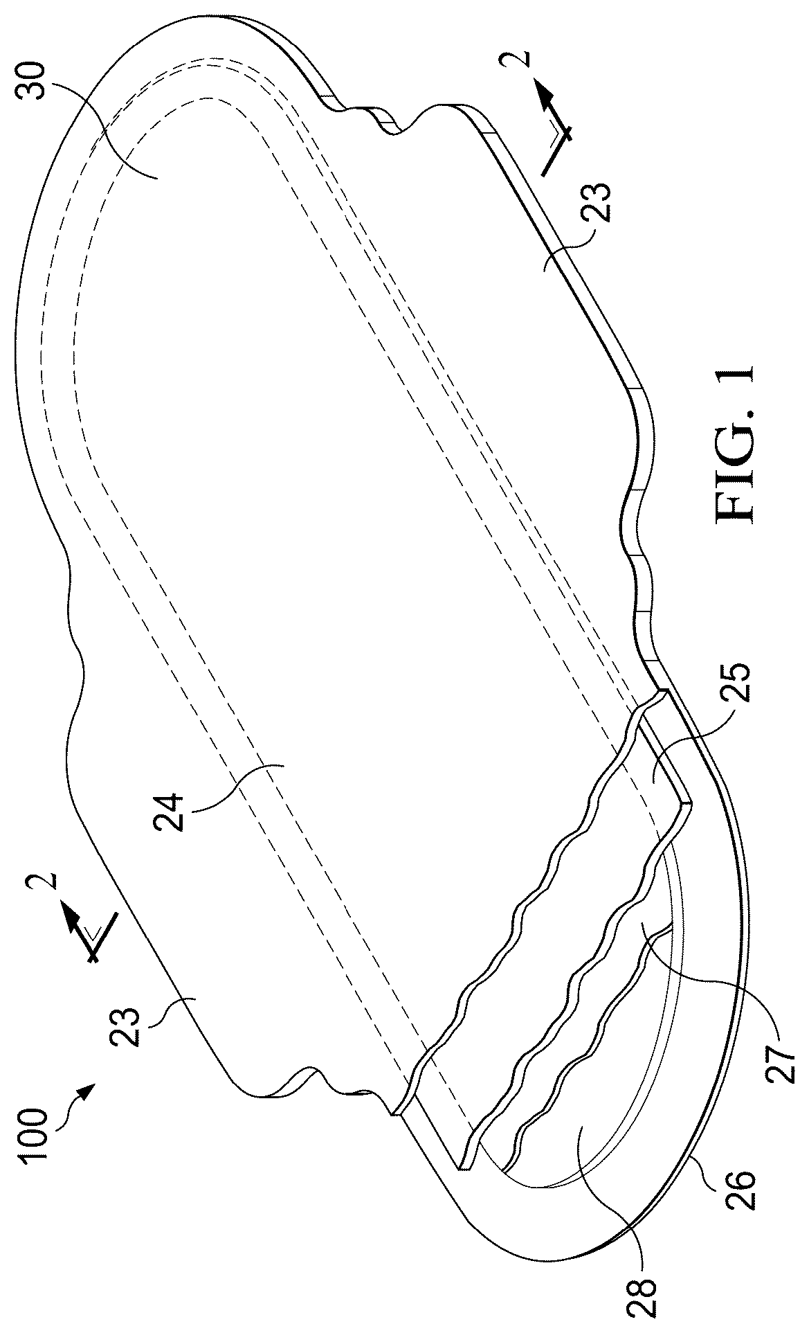 Patent US12611341 Figure 1 – Absorbent articles having spacer woven fabric