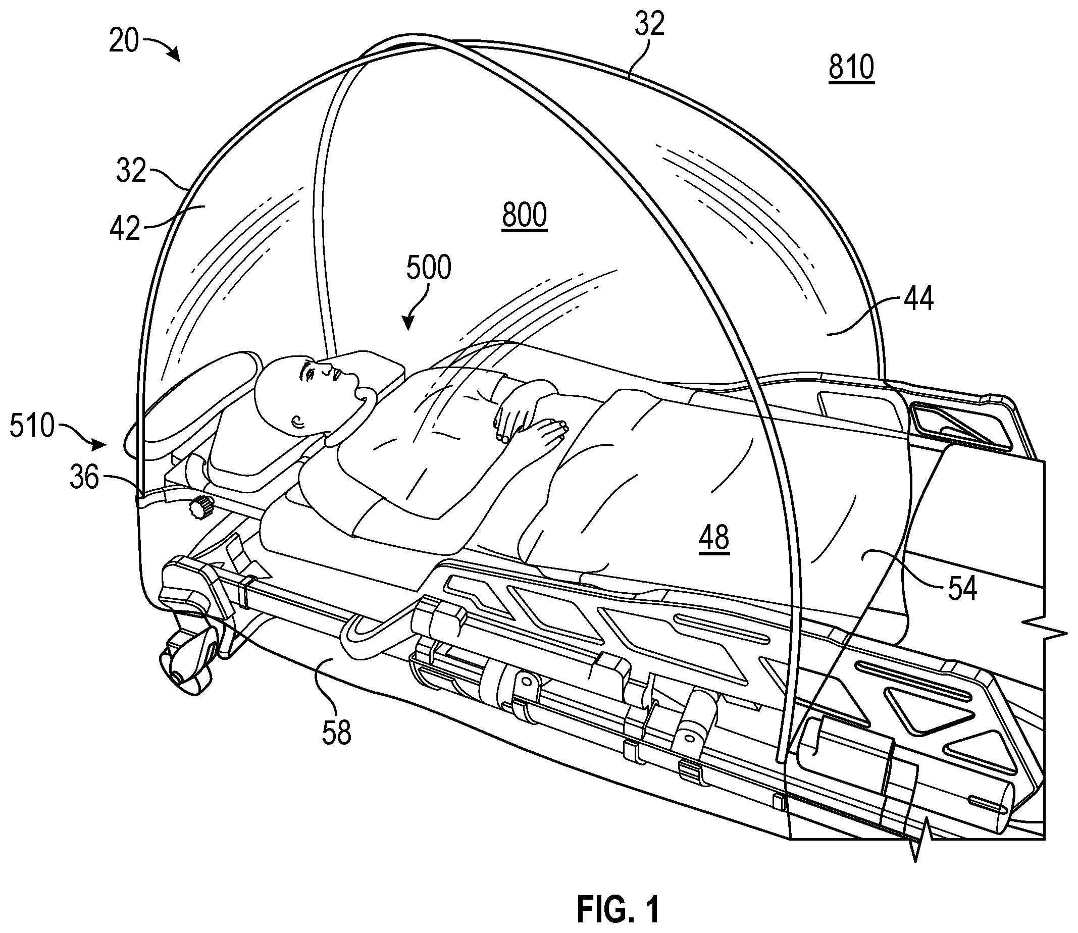 Patent US12611349 Figure 1 – Aerosol containment enclosure