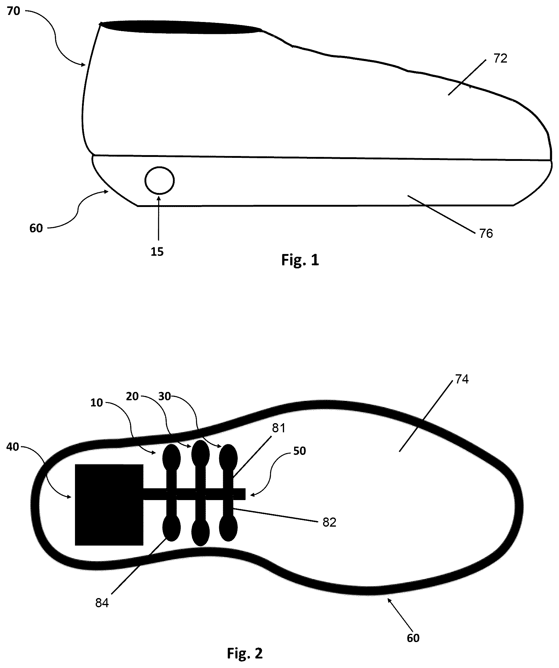 Patent US12611359 Figure 1 – Foot massaging shoe
