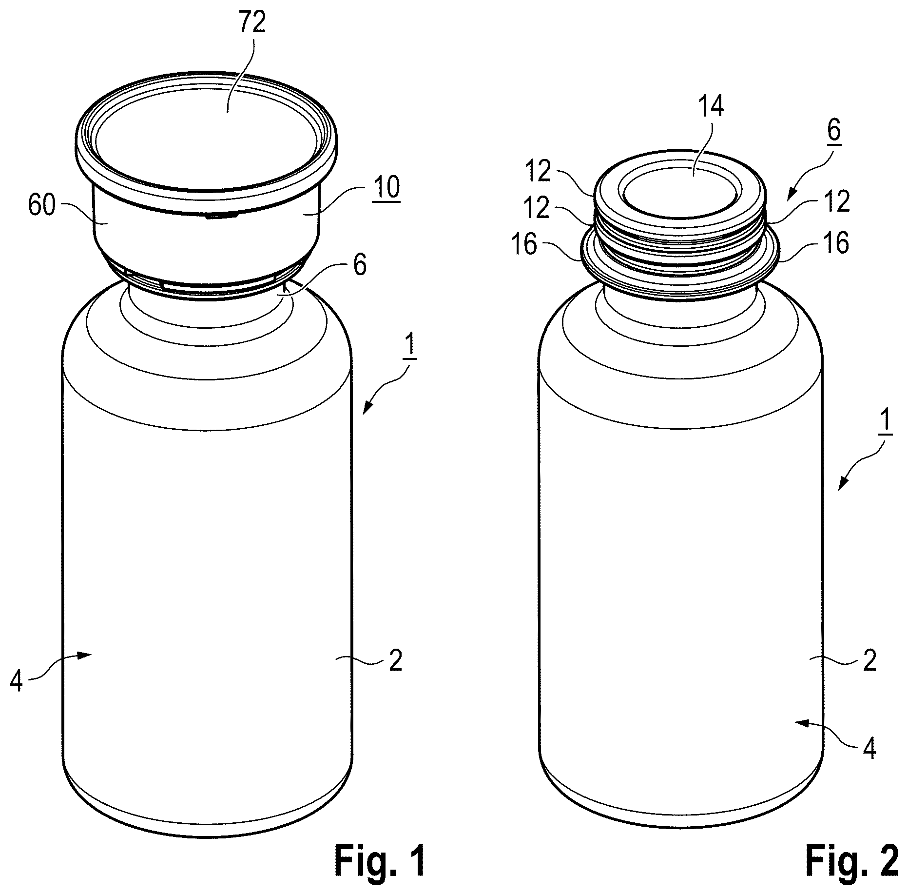 Patent US12611363 Figure 1 – Closure system for a medicament, and medicament container comprising a closure system