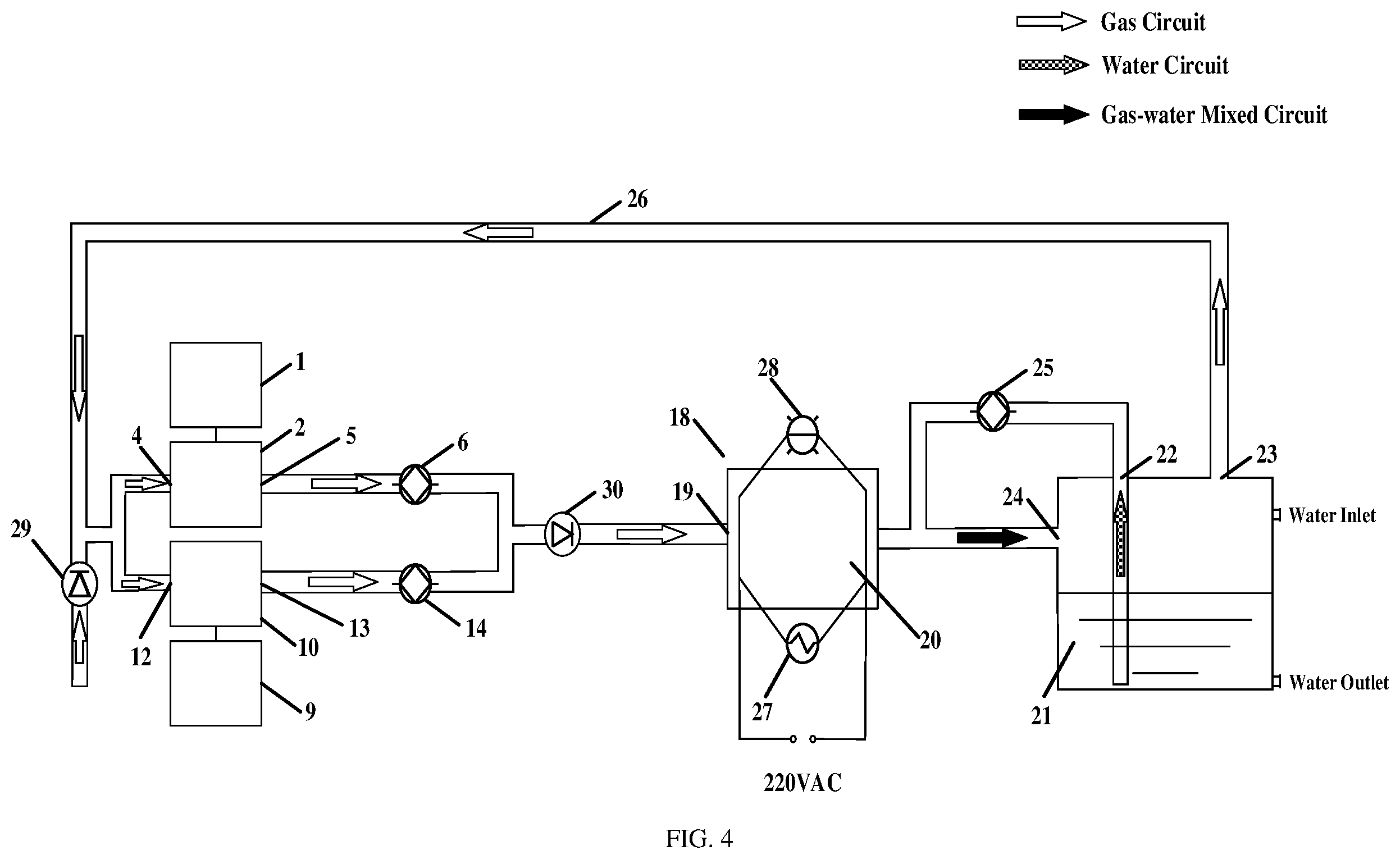 Patent US12611474 Figure 5 – Gliding arc and dielectric barrier discharge combined discharge plasma disinfection device and method