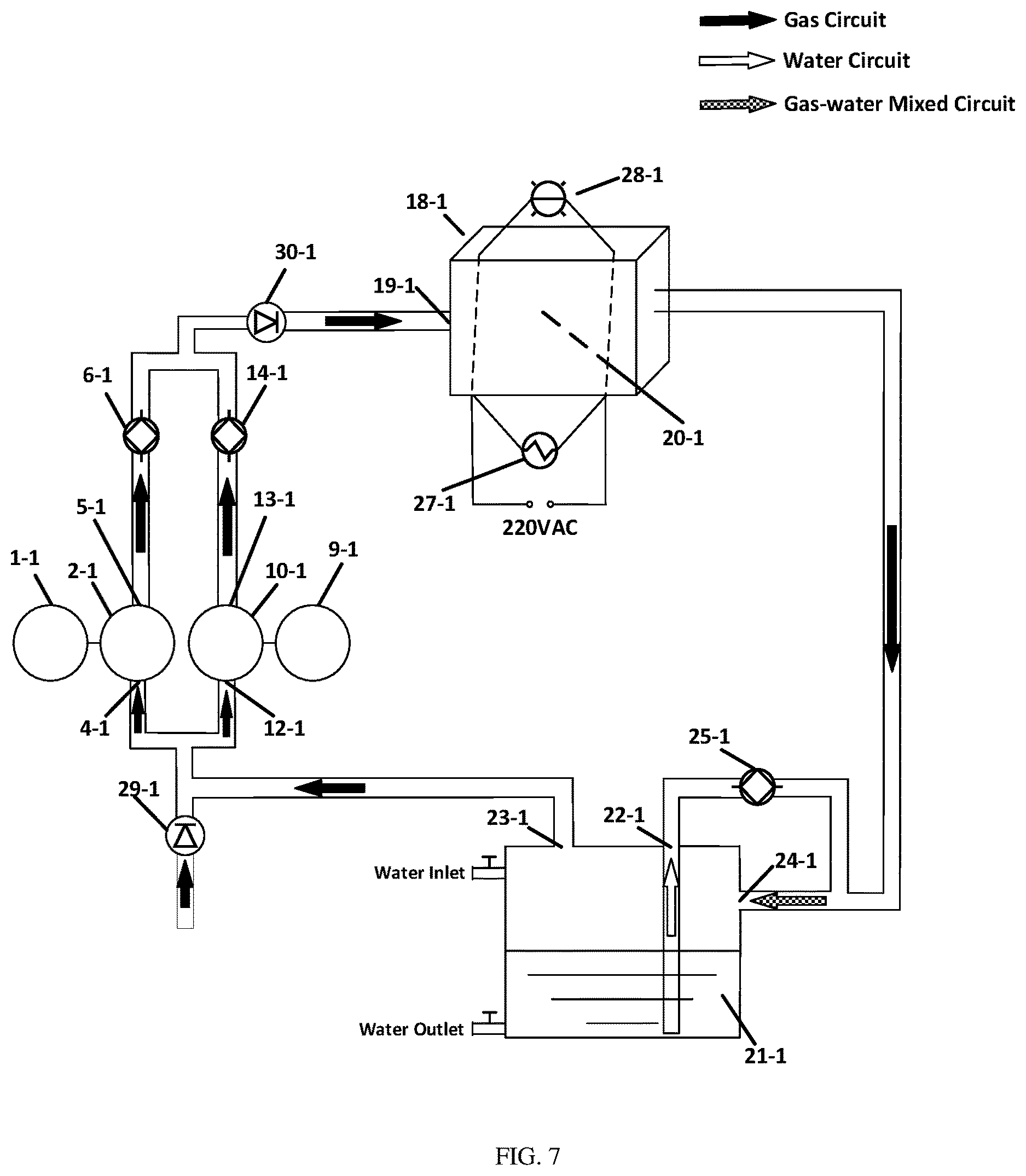 Patent US12611474 Figure 8 – Gliding arc and dielectric barrier discharge combined discharge plasma disinfection device and method