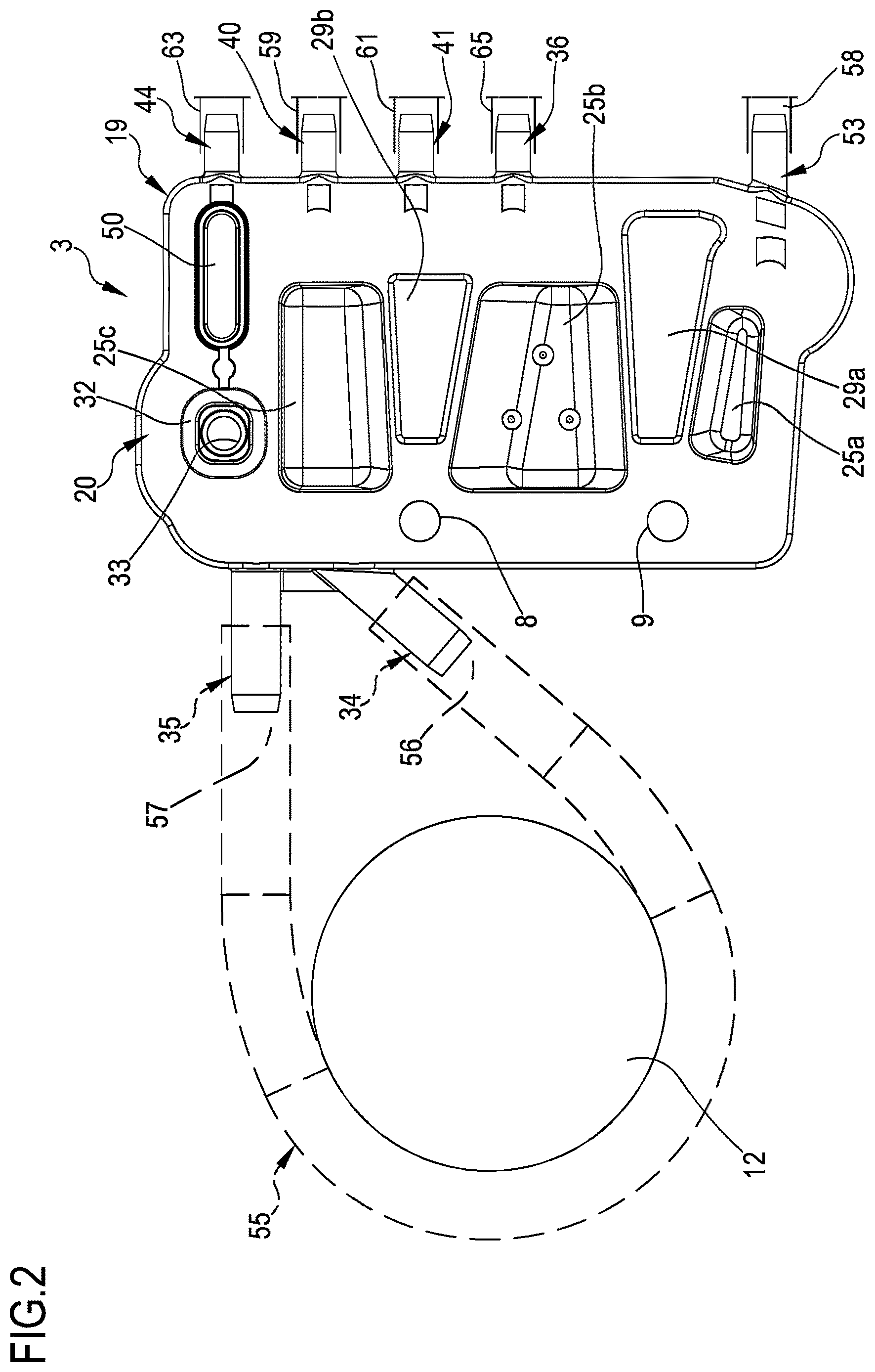 Patent US12611495 Figure 2 – Manifold assembly for a peritoneal dialysis apparatus and peritoneal dialysis apparatus comprising said manifold assembly