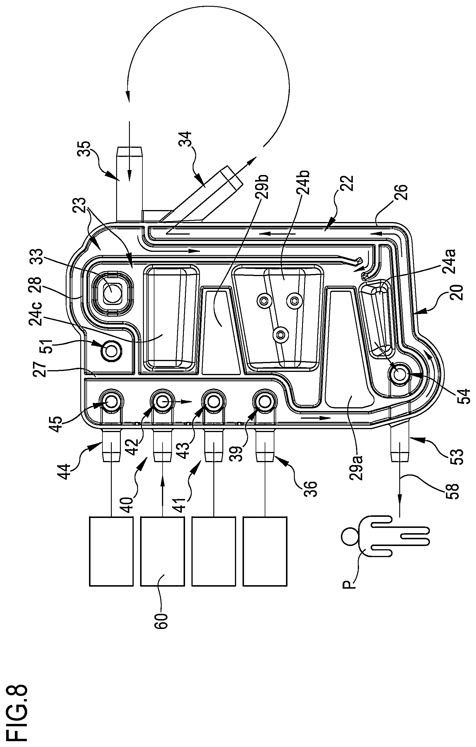 Patent US12611495 Figure 7 – Manifold assembly for a peritoneal dialysis apparatus and peritoneal dialysis apparatus comprising said manifold assembly