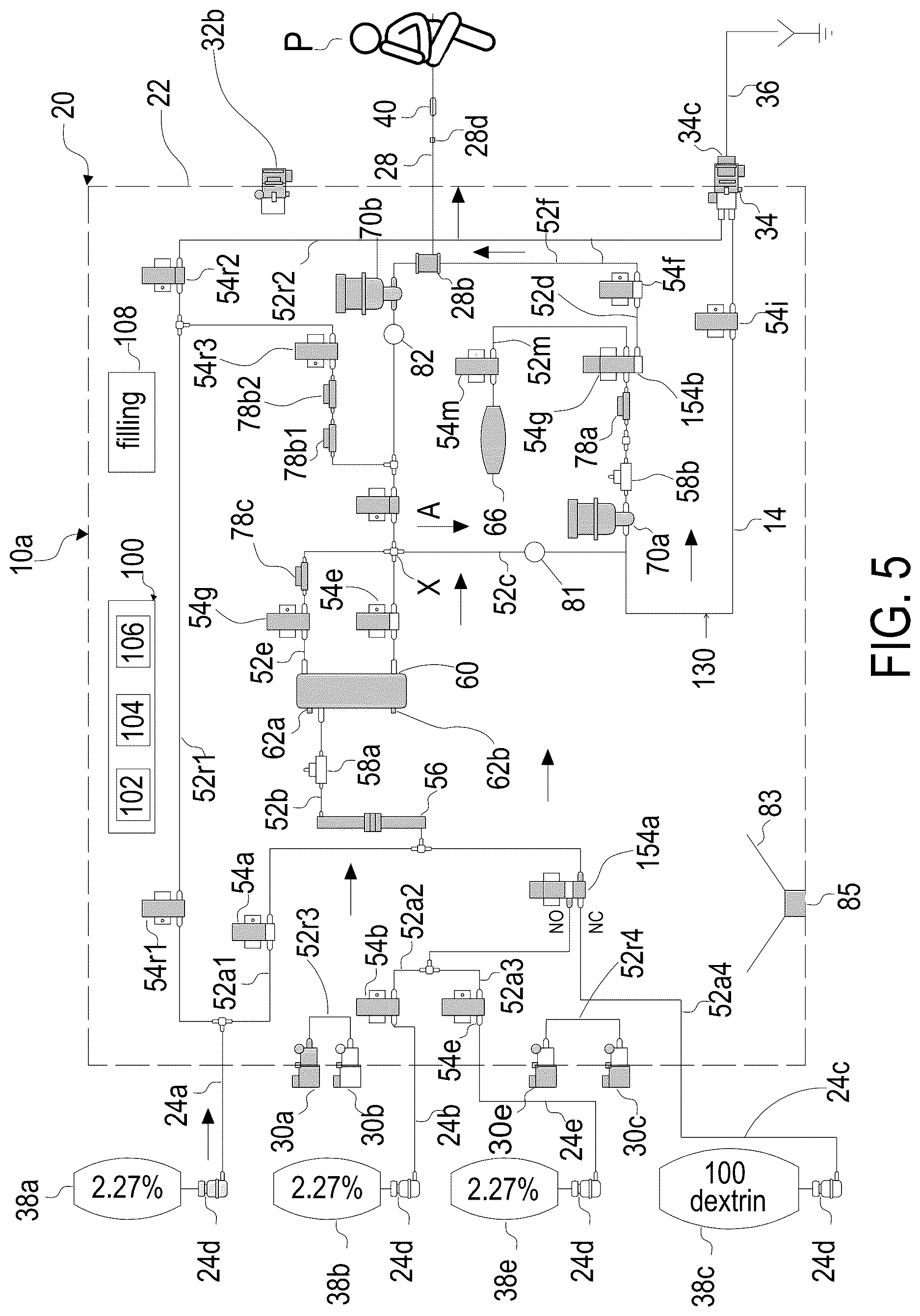 Patent US12611497 Figure 5 – Peritoneal dialysis circuit