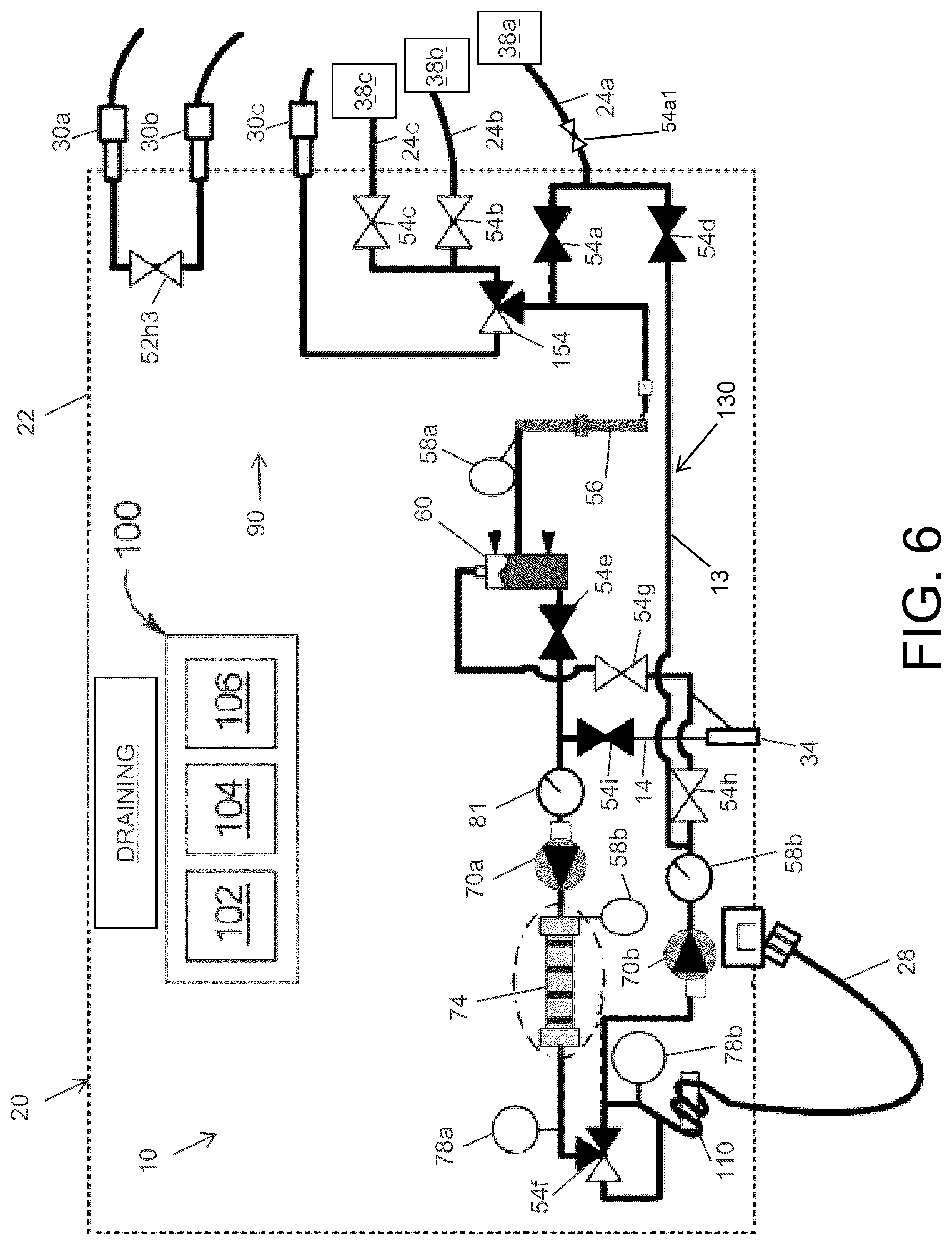 Patent US12611497 Figure 6 – Peritoneal dialysis circuit