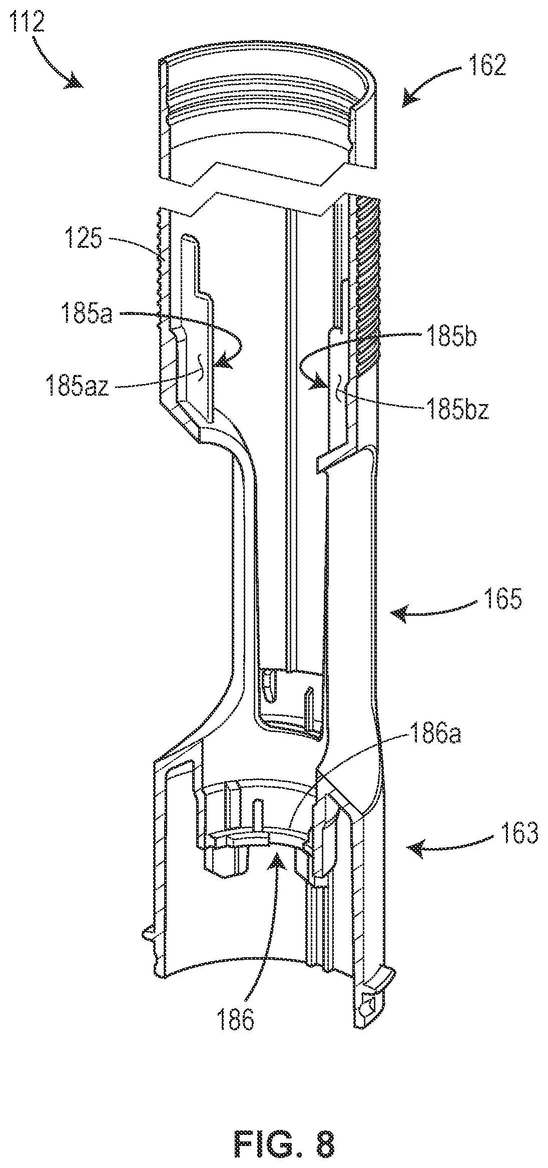 Patent US12611507 Figure 6 – Drug delivery device, subassembly for drug delivery device, syringe holder, and method of assembly