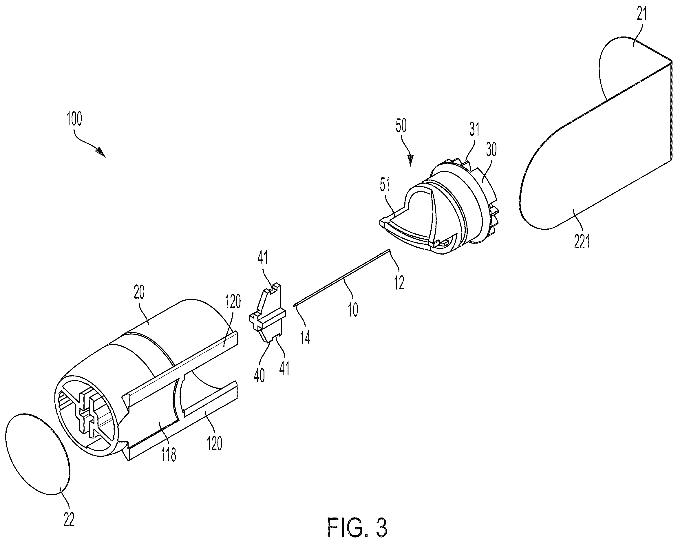 Patent US12611508 Figure 3 – Medication delivery device with needle carrier