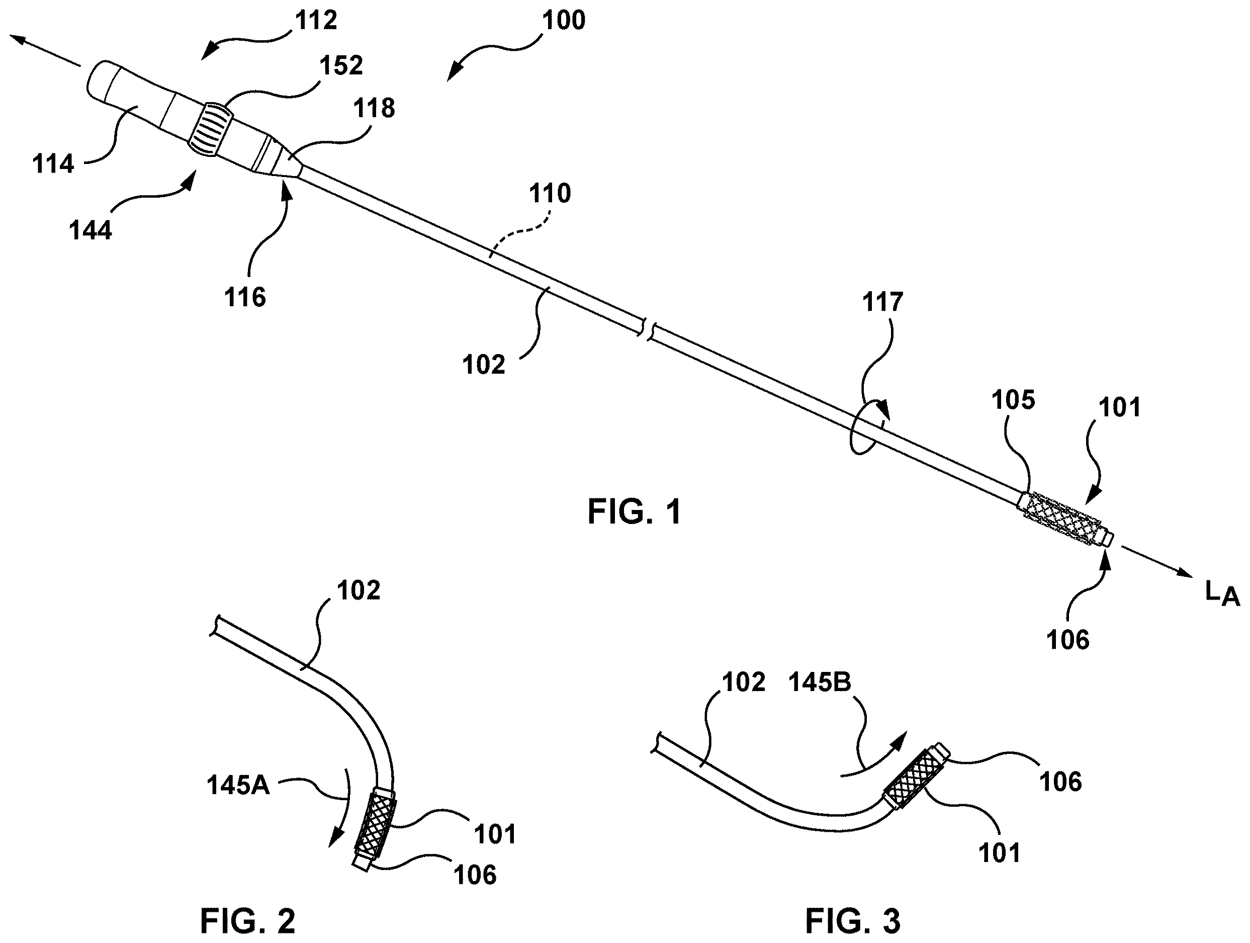 Patent US12611522 Figure 1 – Catheter handle with torque mechanism and valve relief component
